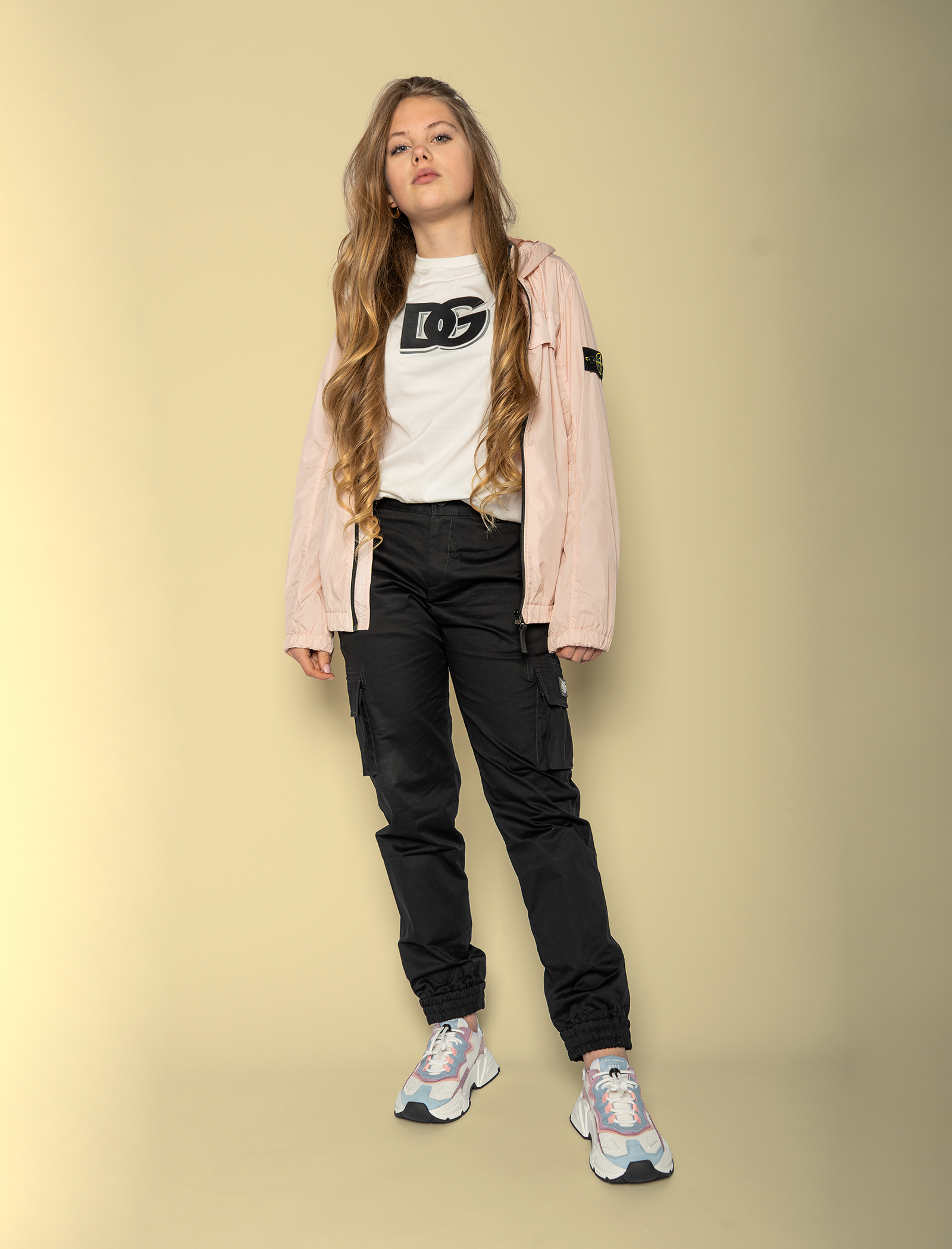 Gabardine logo tag cargo pants