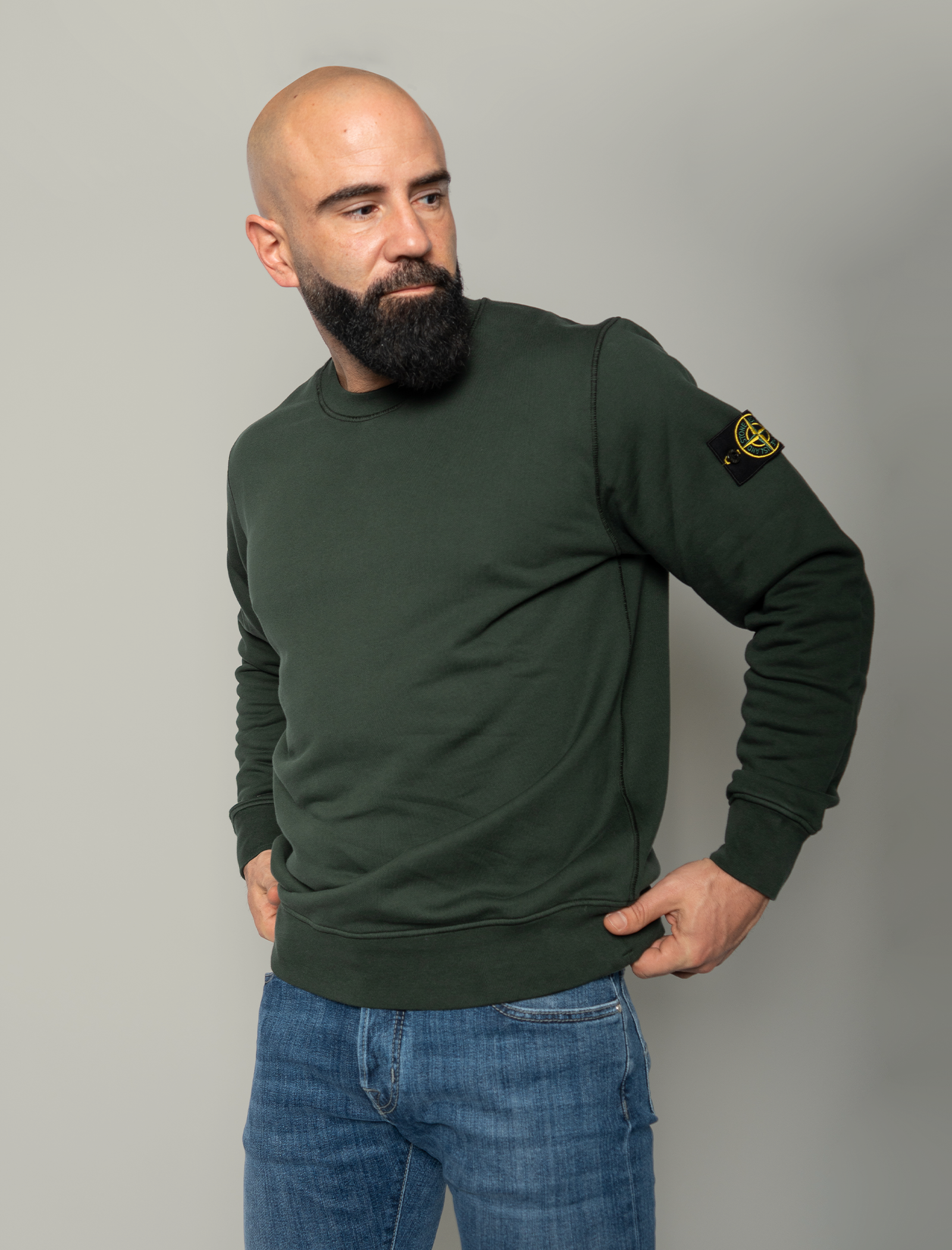 Compass badge sweater