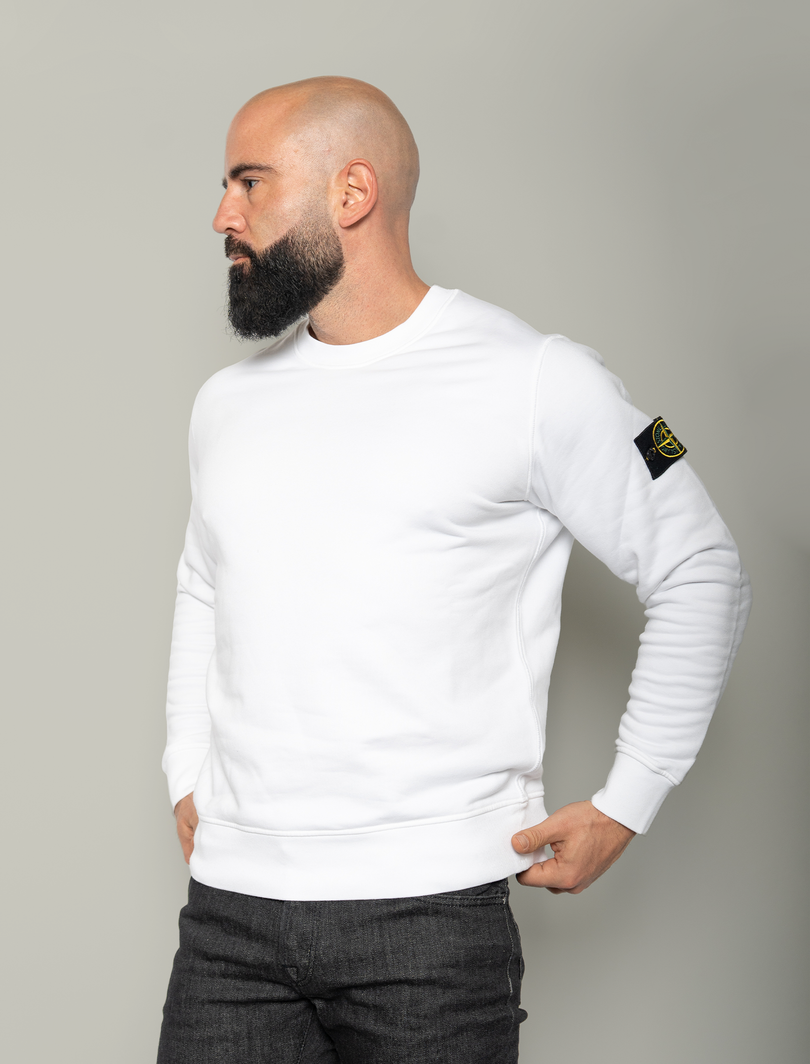 Compass badge sweater