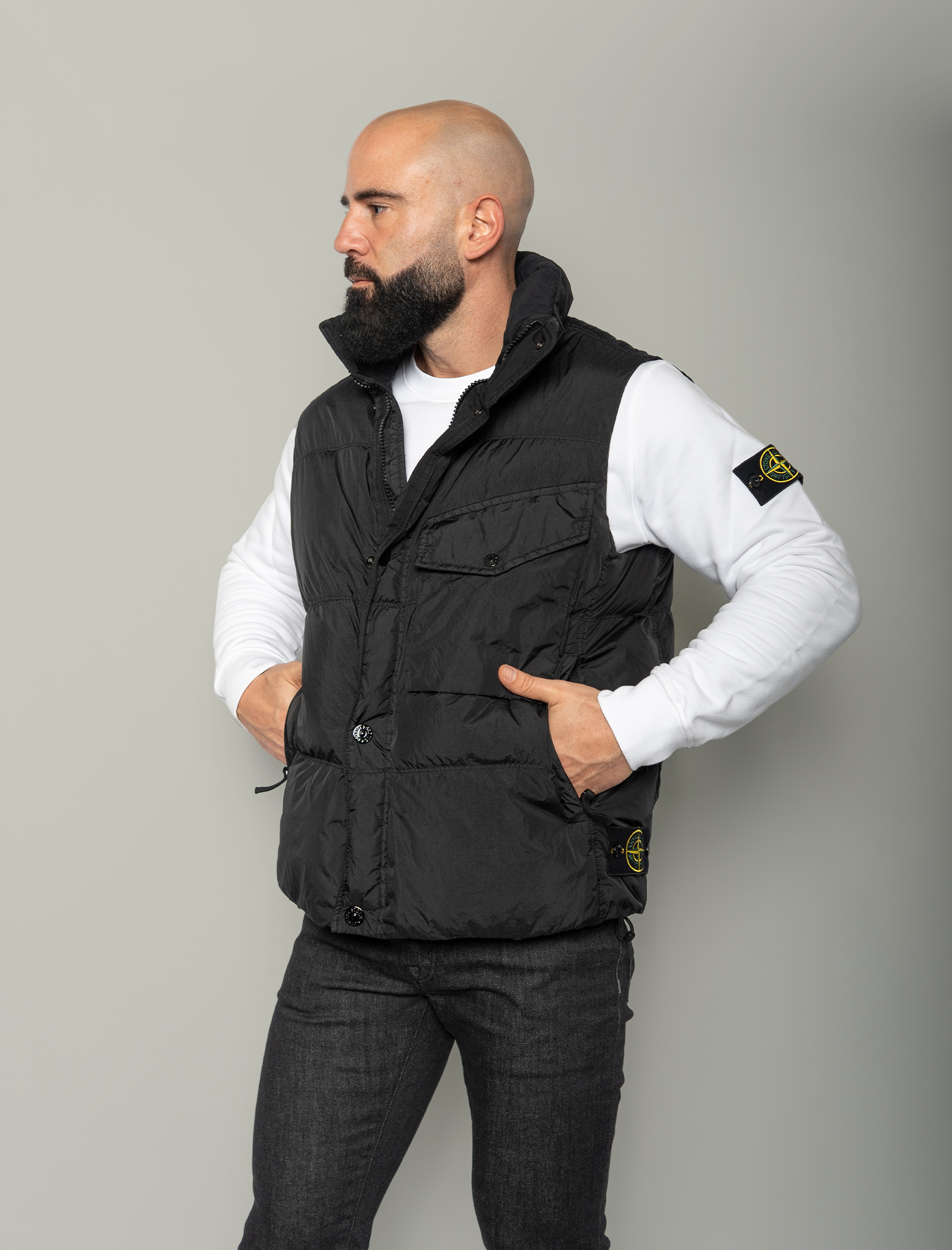 Crinkle Reps padded bodywarmer