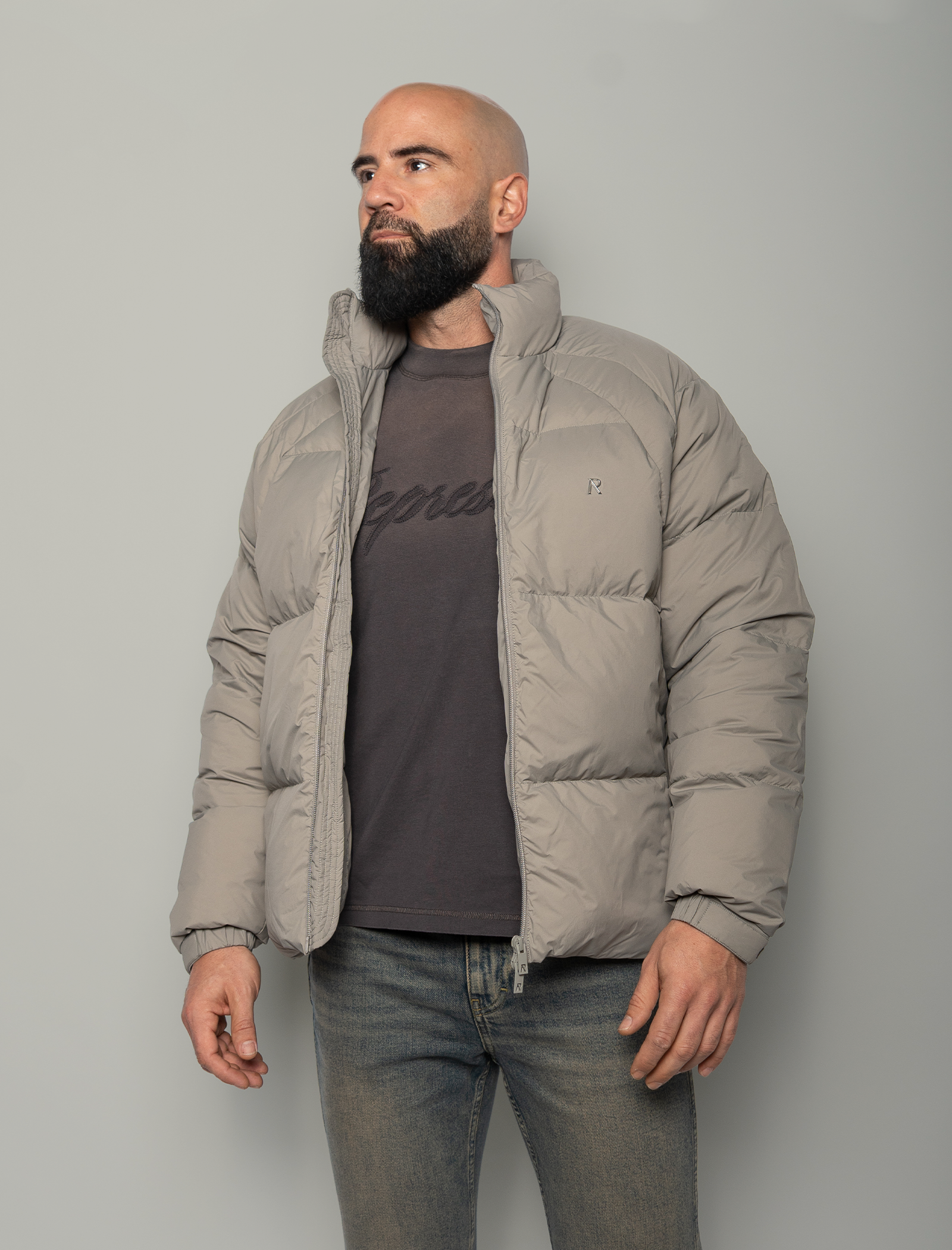 Funnel puffer jacket