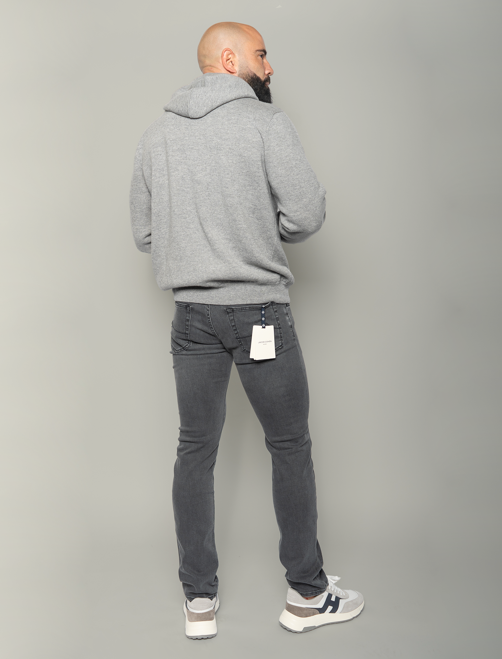 Knitted Jacquard logo hoodie