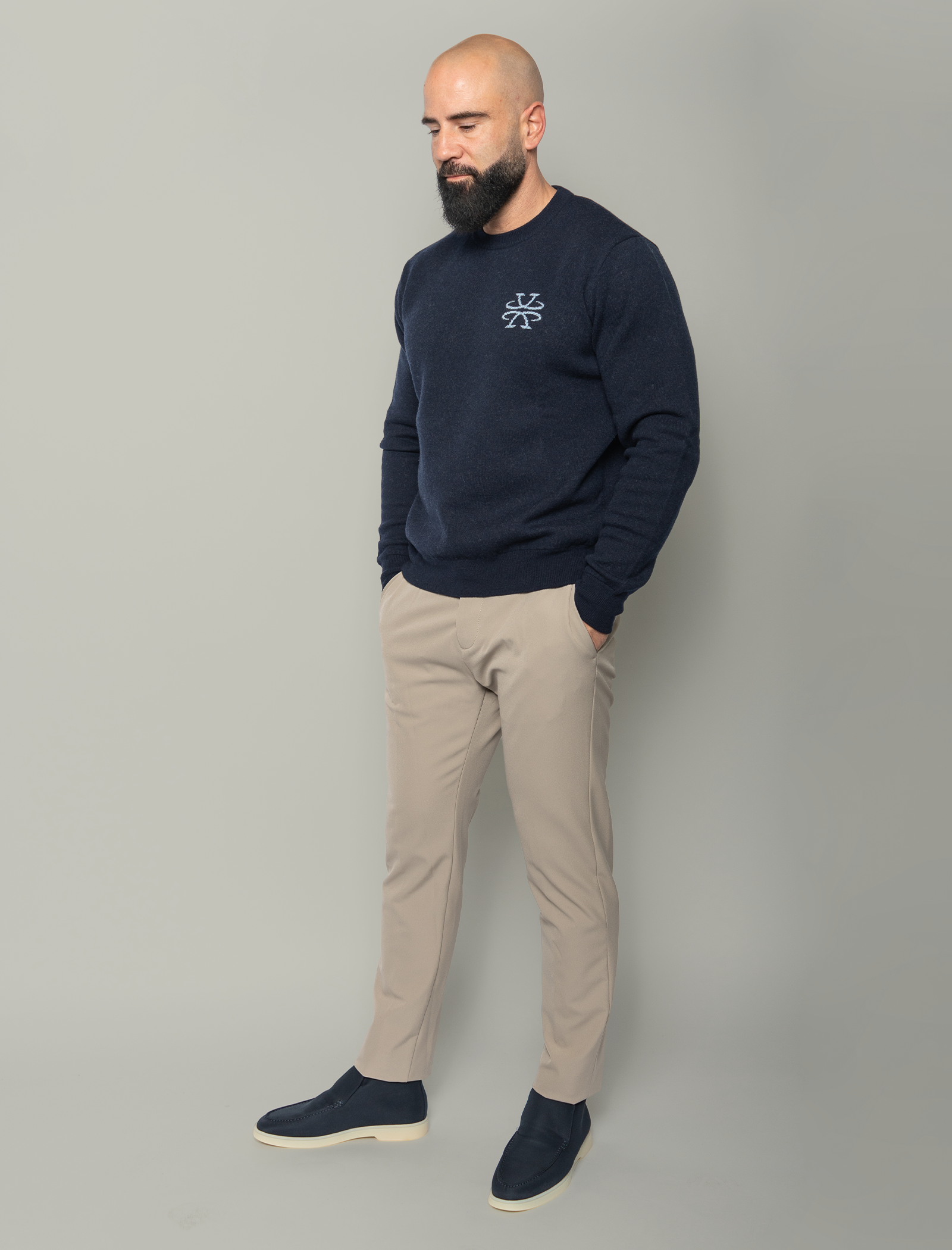 Jacquard logo knitted jumper