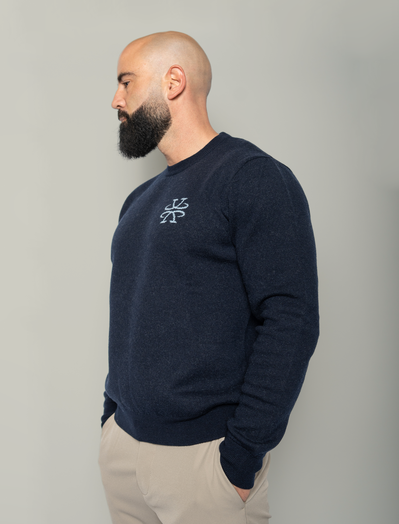 Jacquard logo knitted jumper