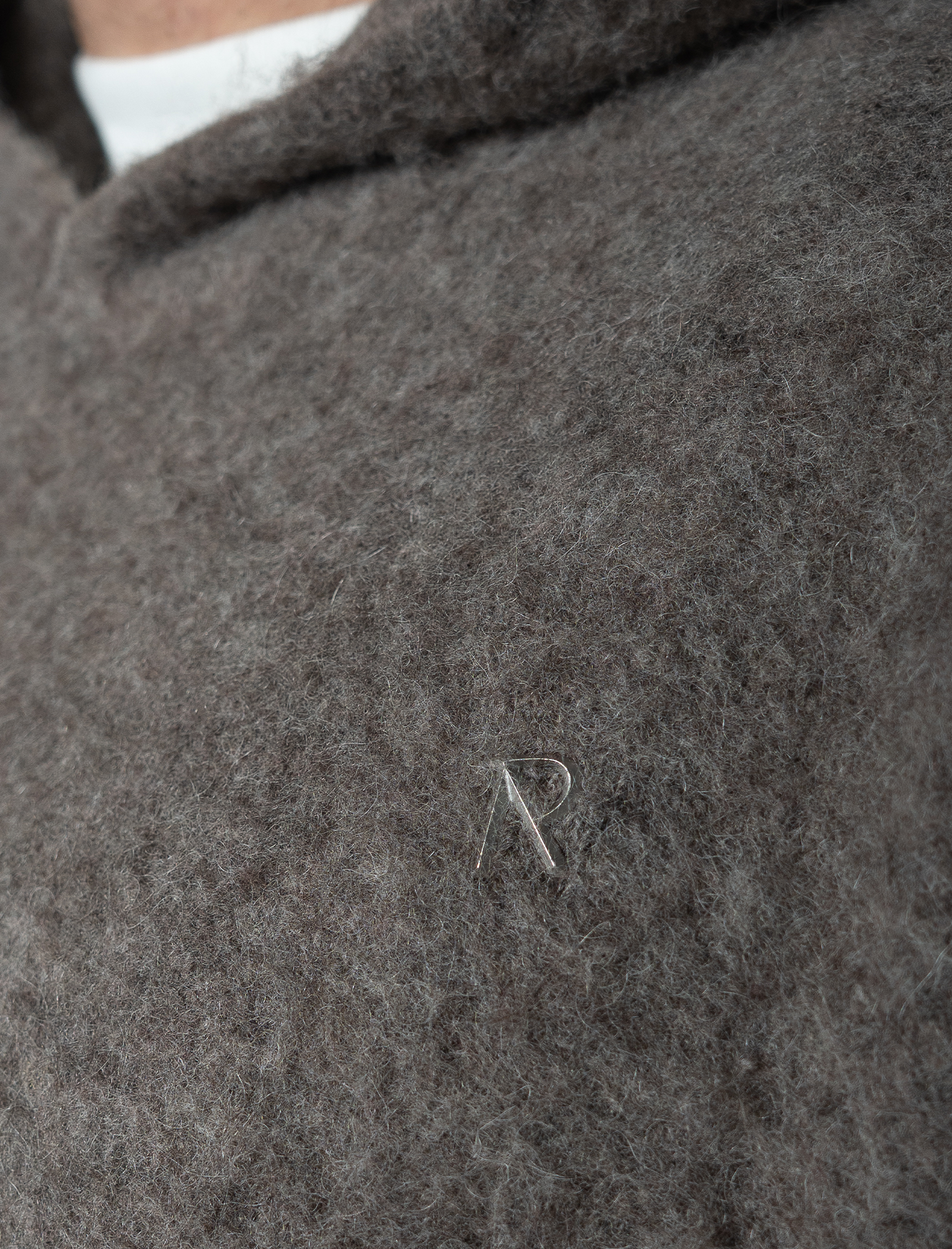 Textured Borg knitted hoodie