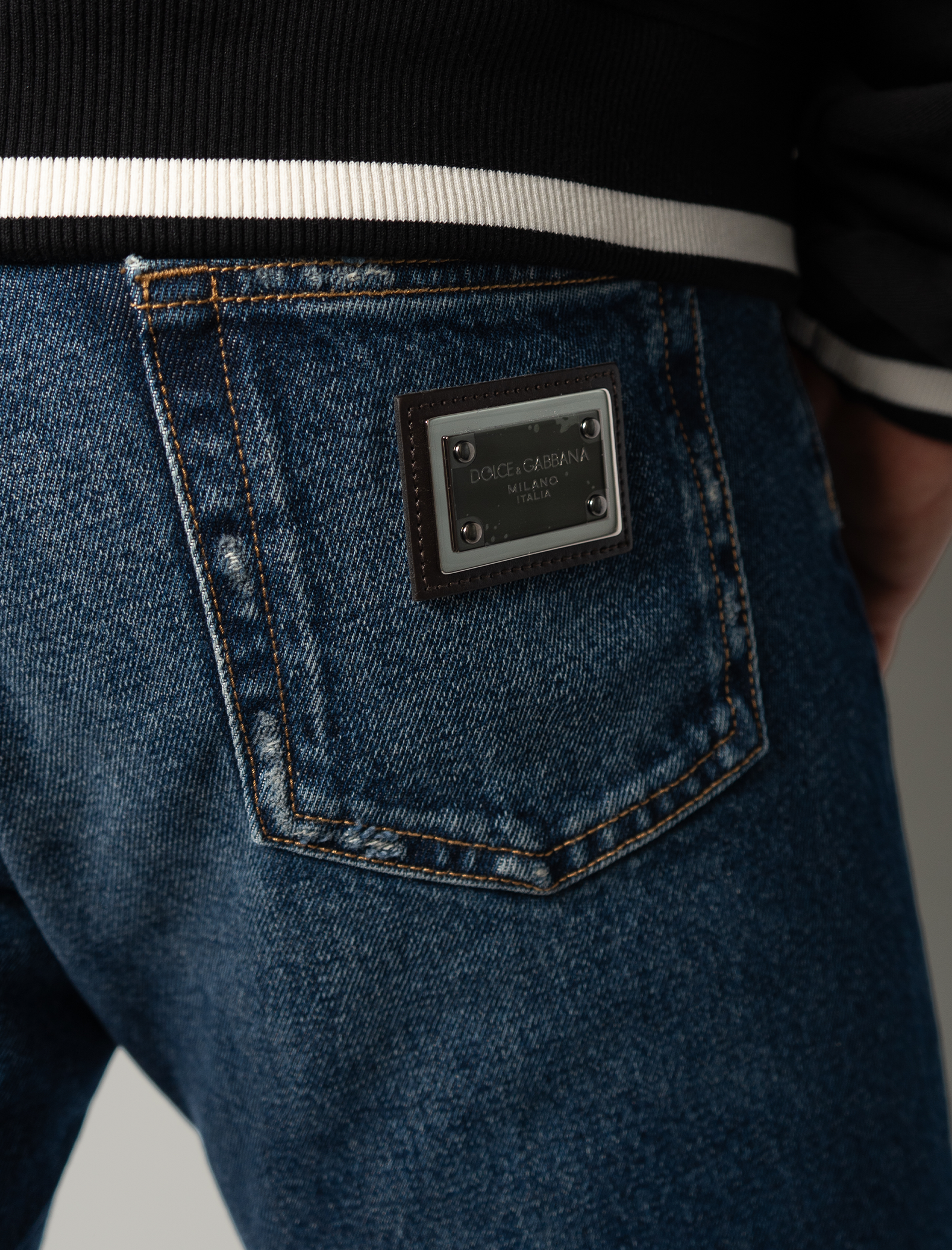 Regular fit cotton jeans