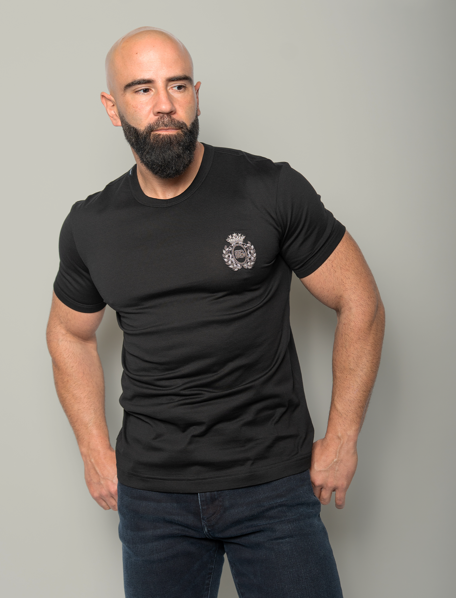 Heraldic patch cotton t-shirt
