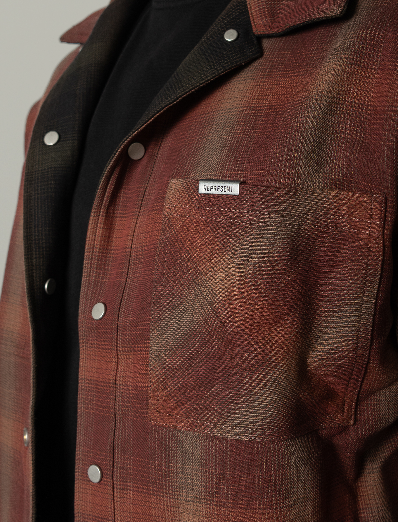 Reversible bonded check shirt