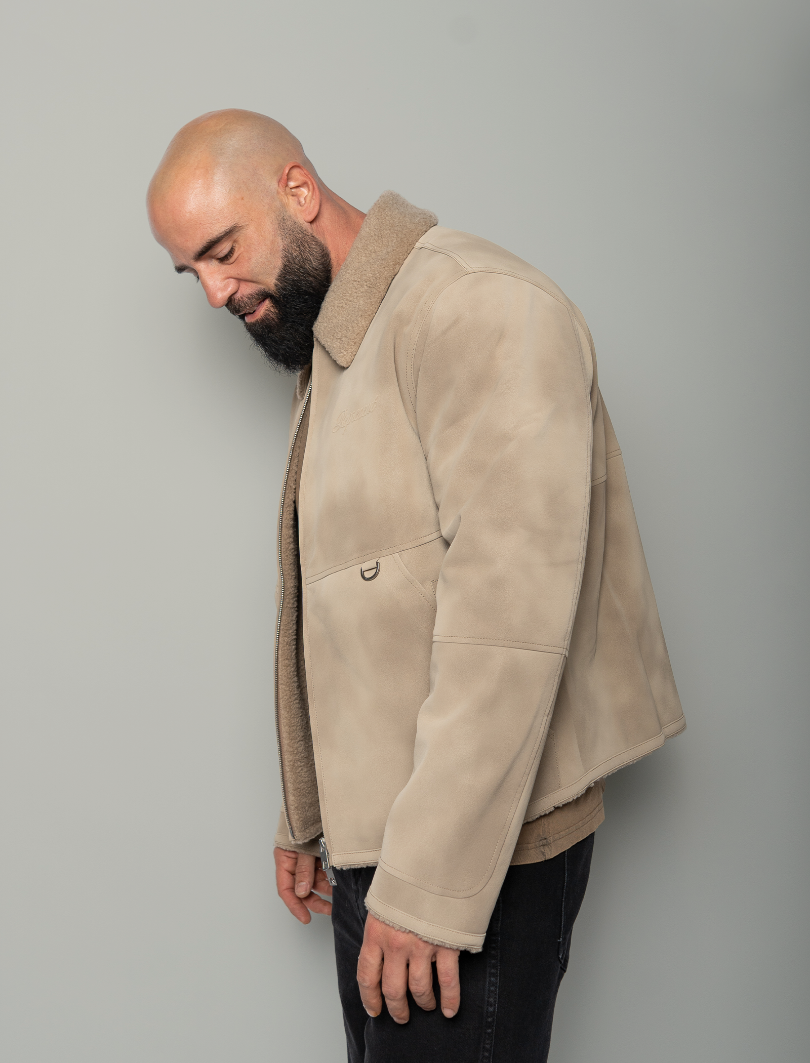 Shearling bomber jacket