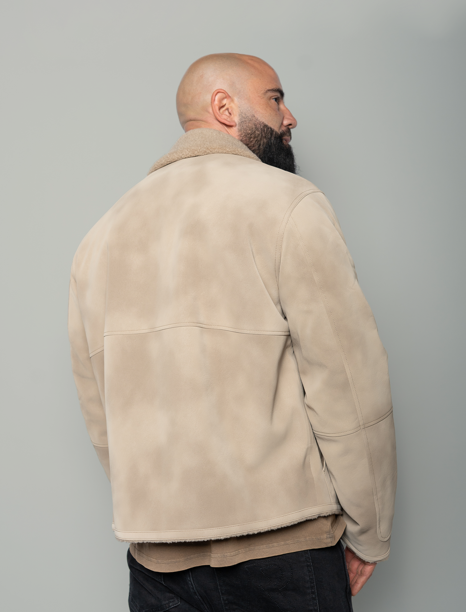 Shearling bomber jacket