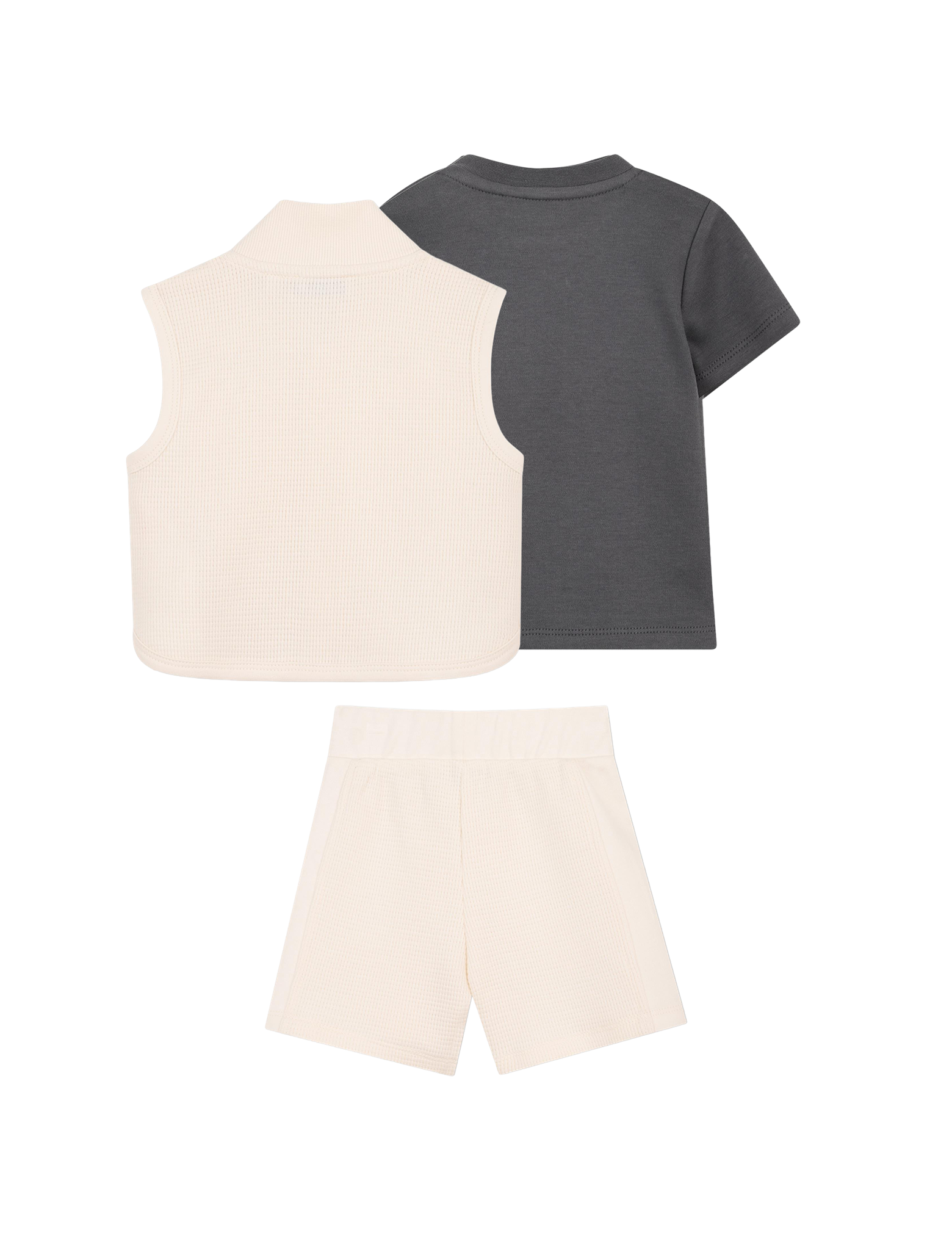 3-piece vest, shirt, short set