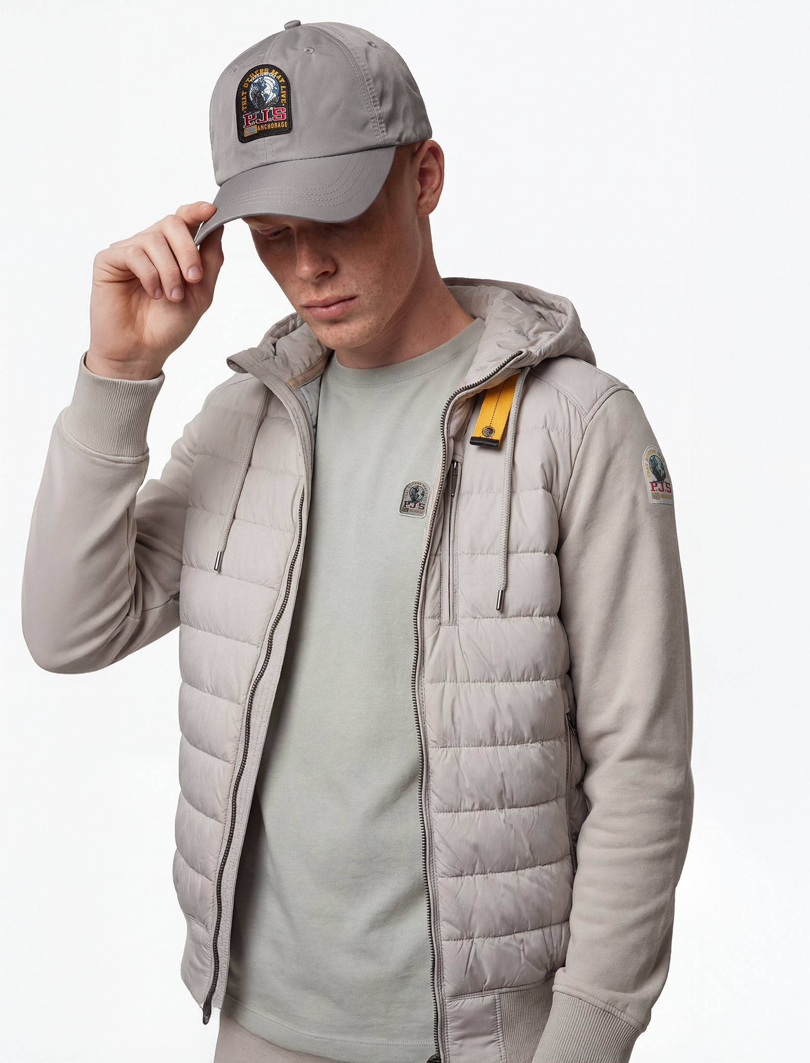 Fleece nylon hooded jacket