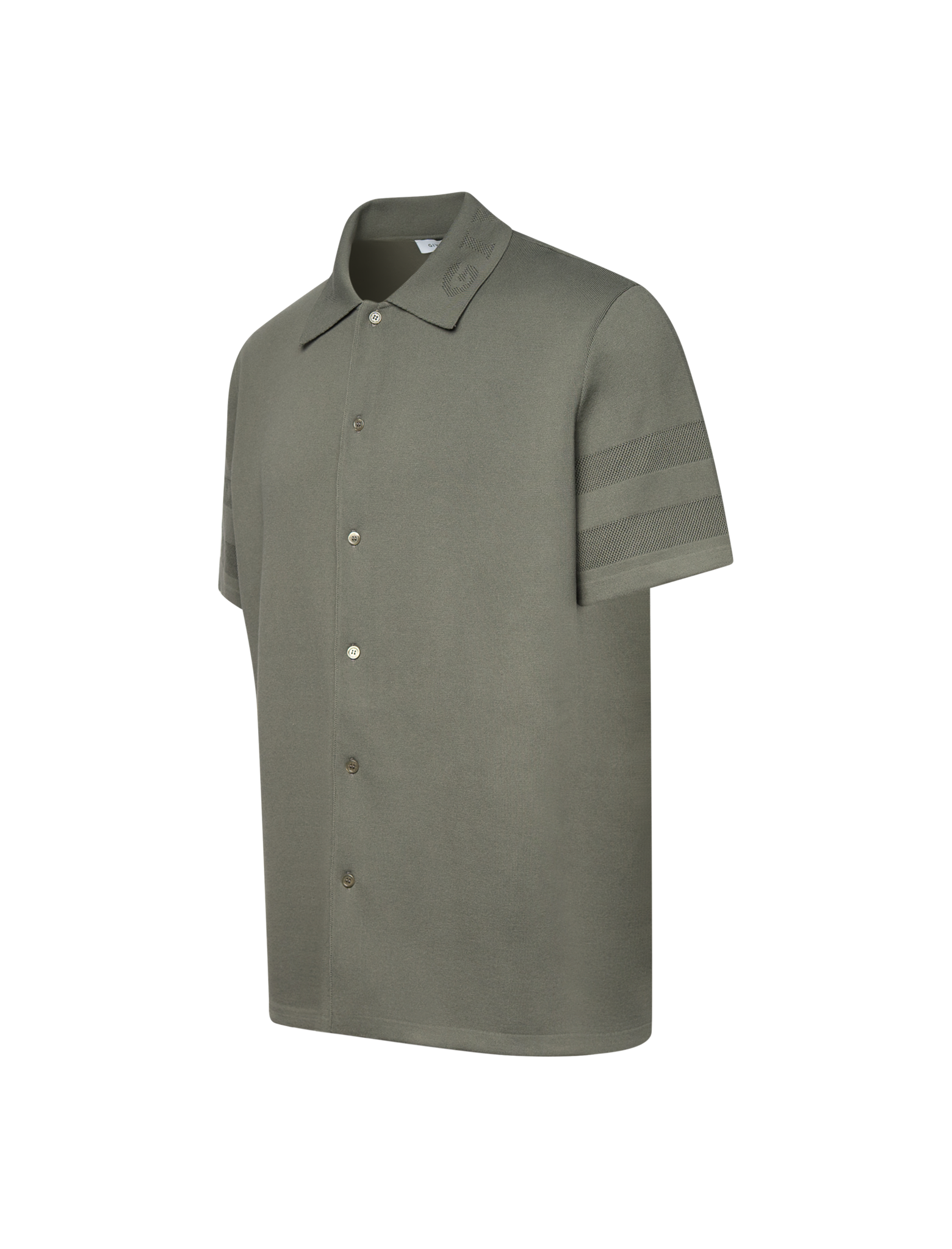 Mesh logo stripe shirt