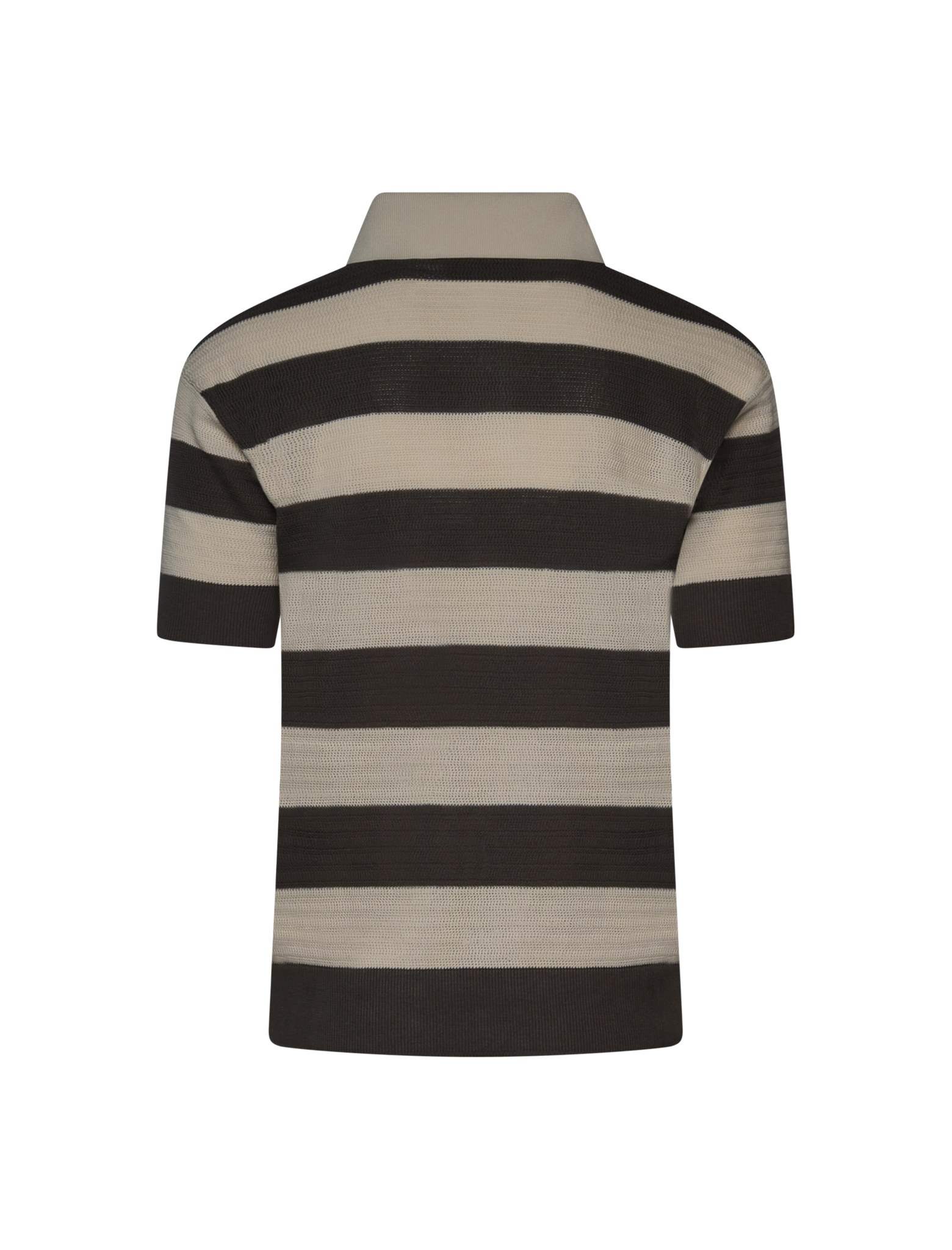 Ajouré stripped knitted polo