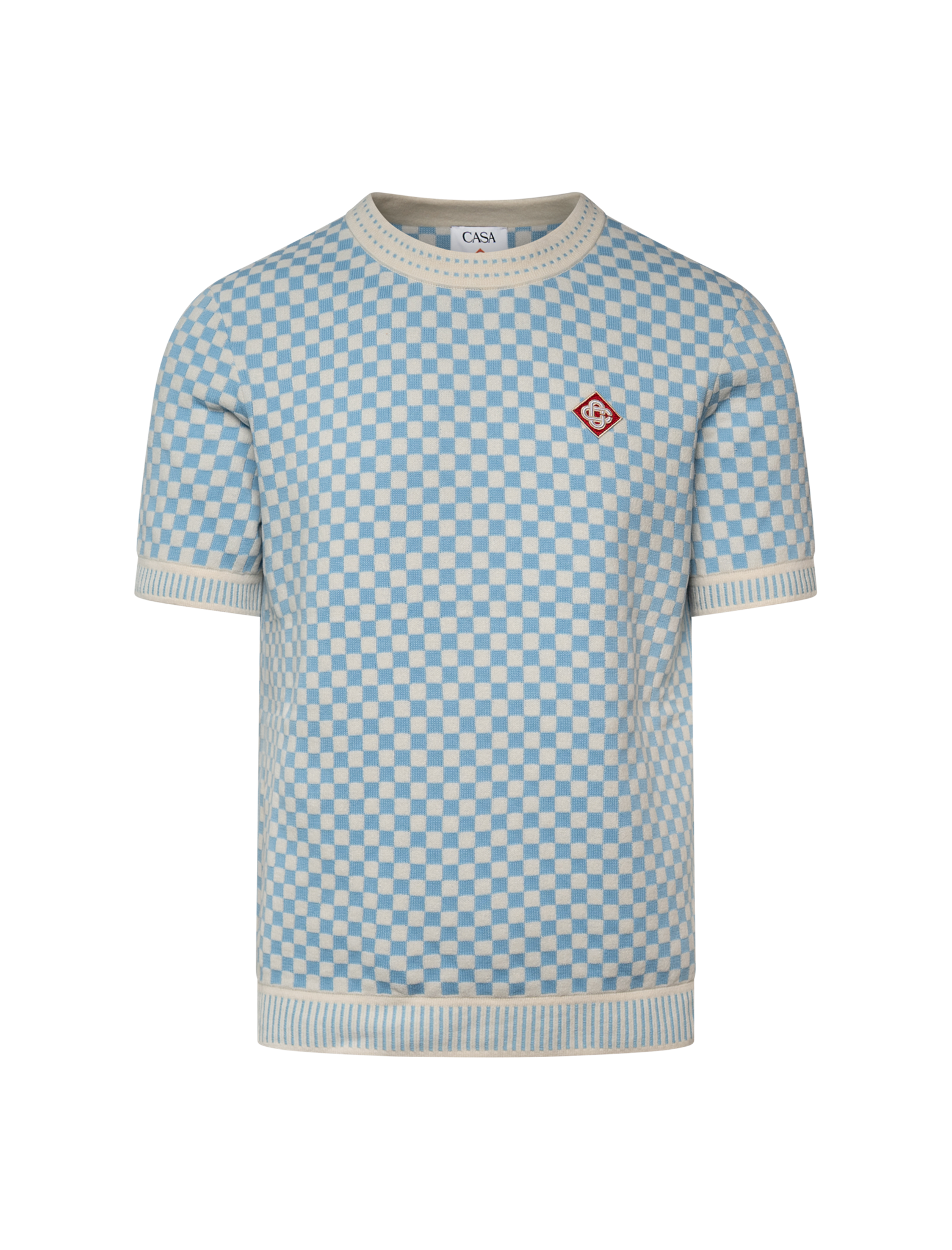 Check knitted t-shirt