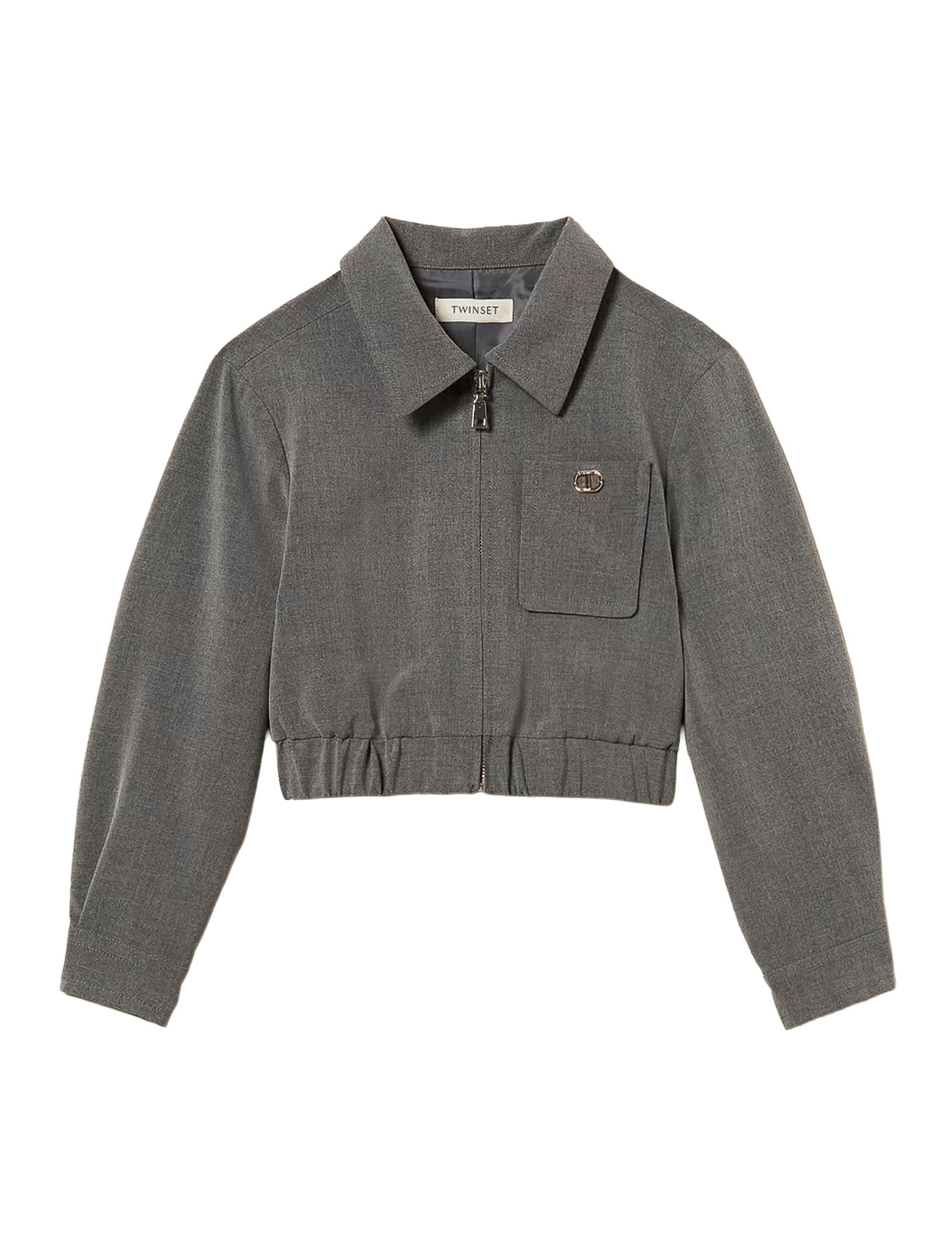 Cropped flannel jacket