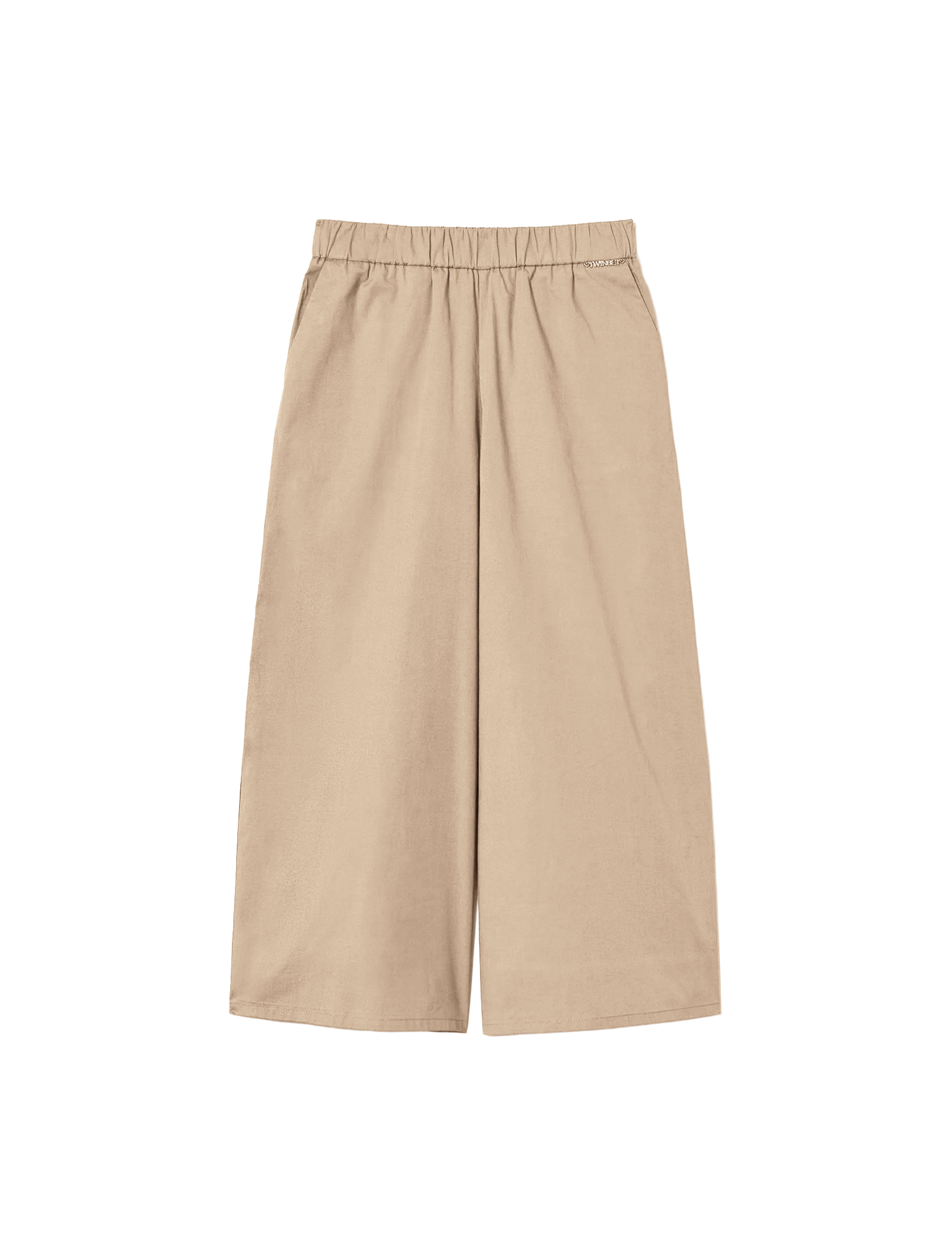 Elastic waist flared trousers