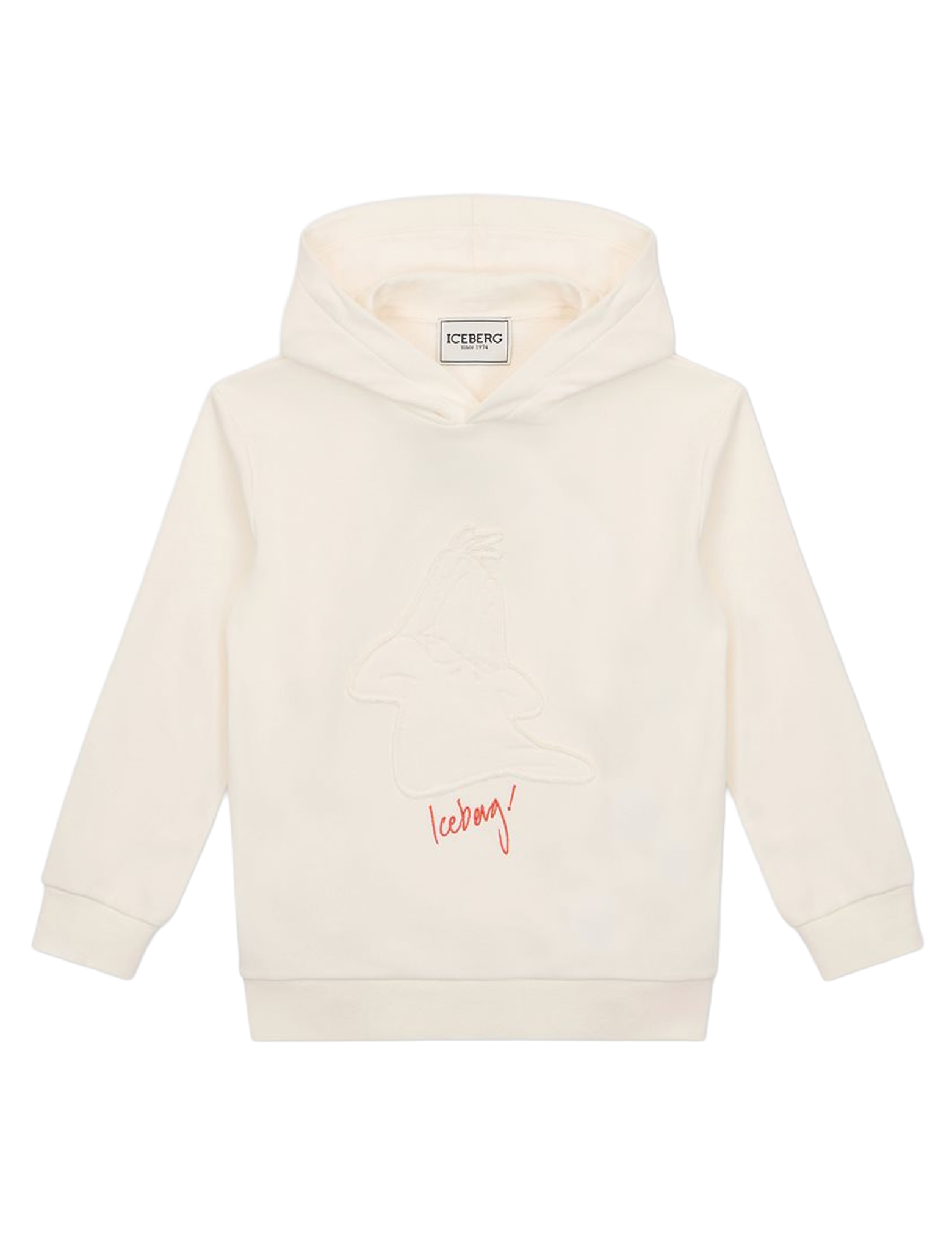 Embroidered logo print hoodie