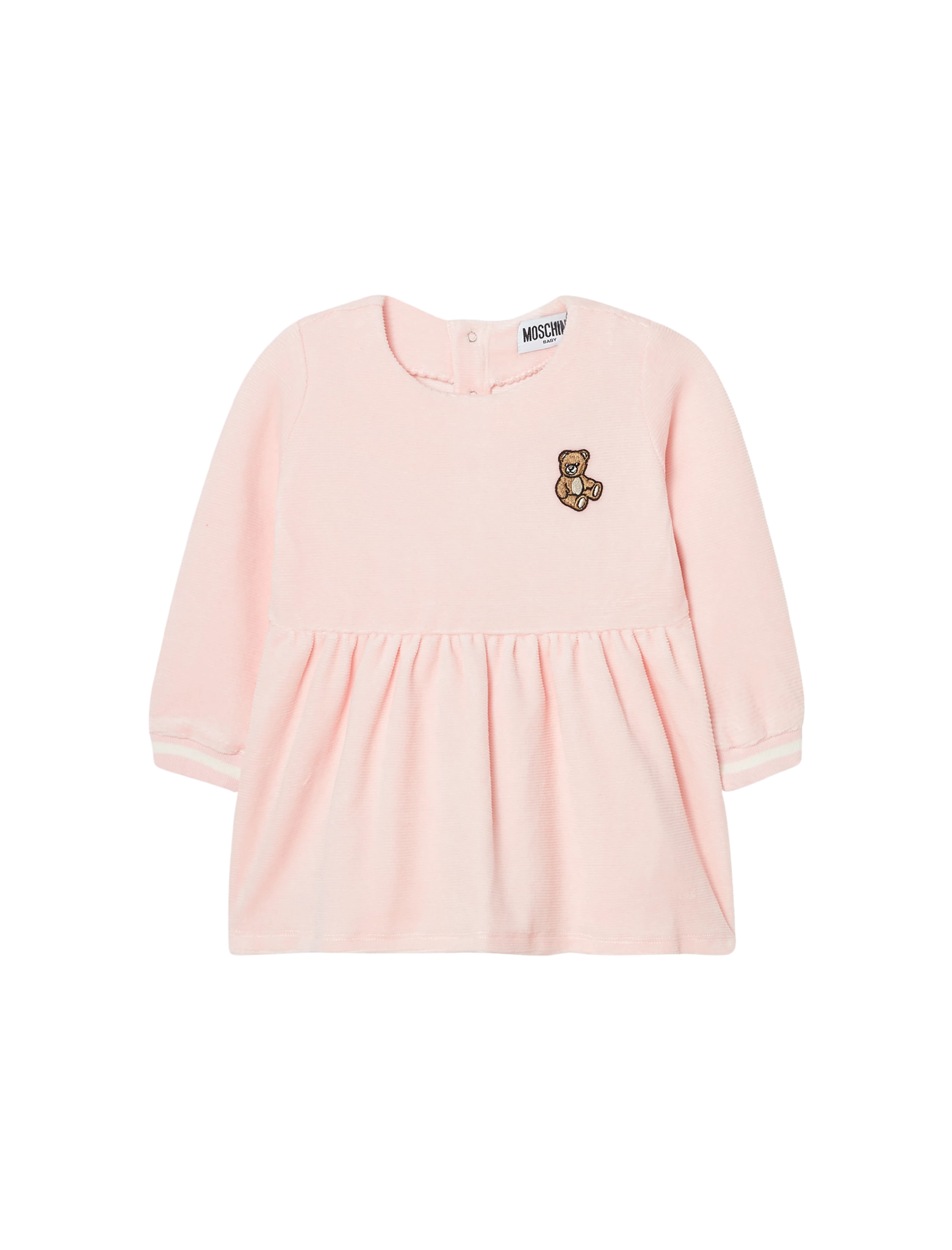 Embroidered logo ribbed dress