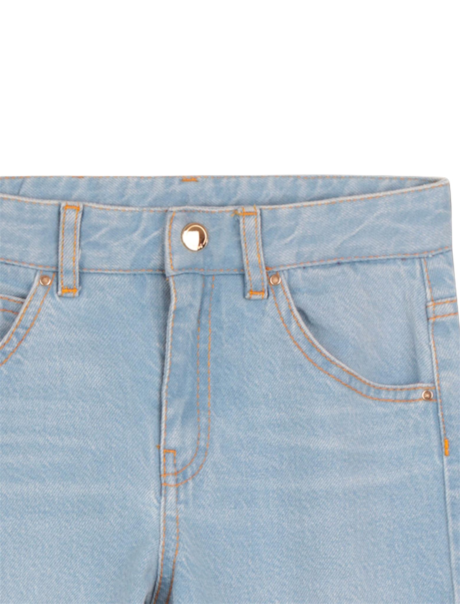 Five-pocket bleach denim jeans