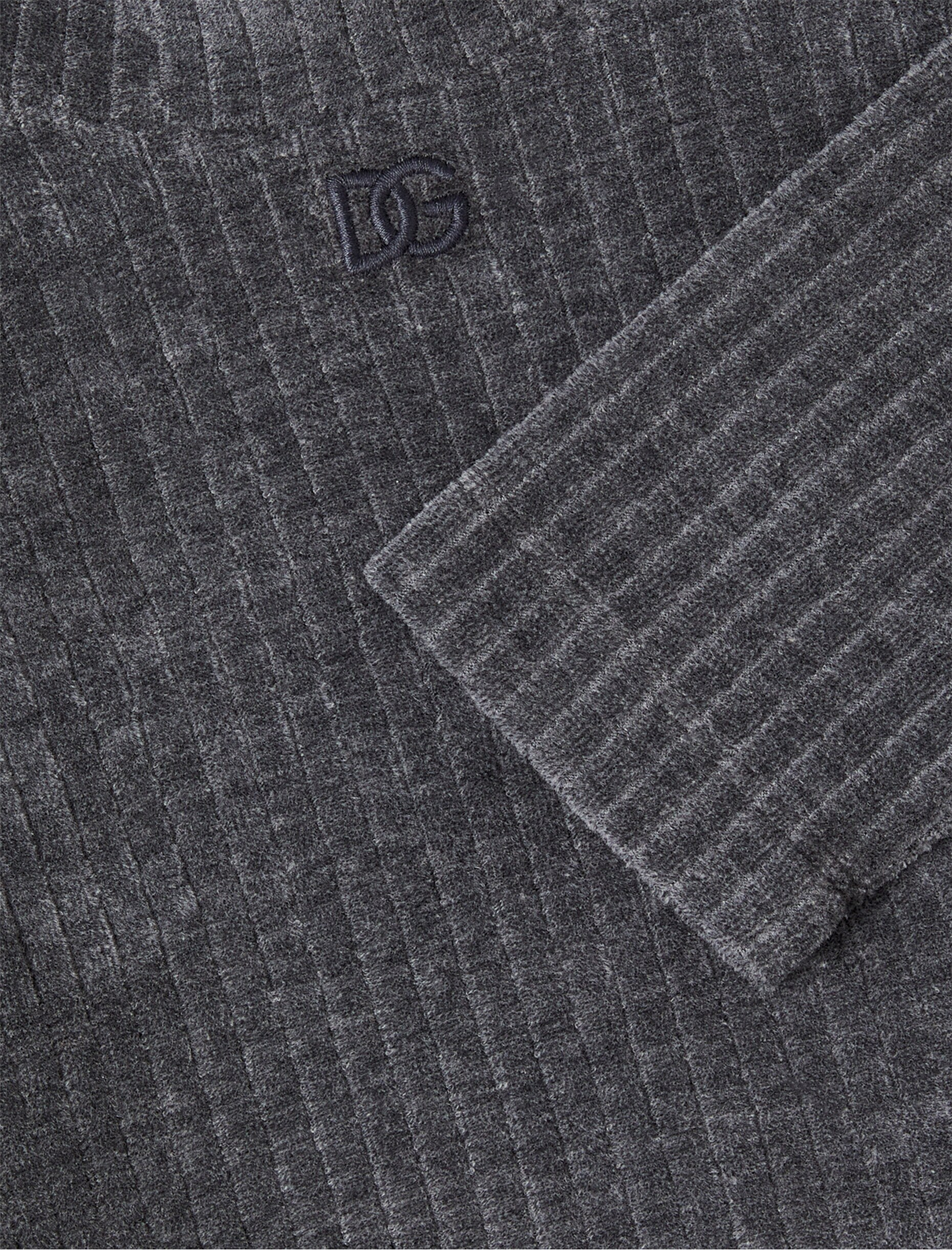 Interlock ribbed velvet jumper