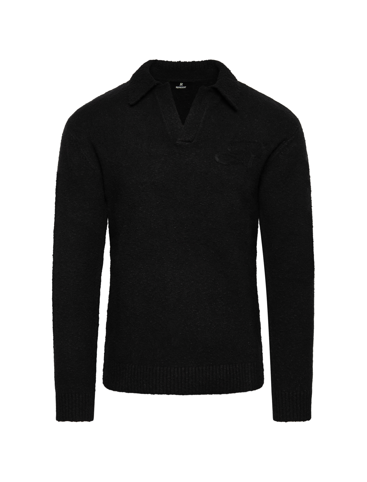 Knitted long sleeve polo shirt