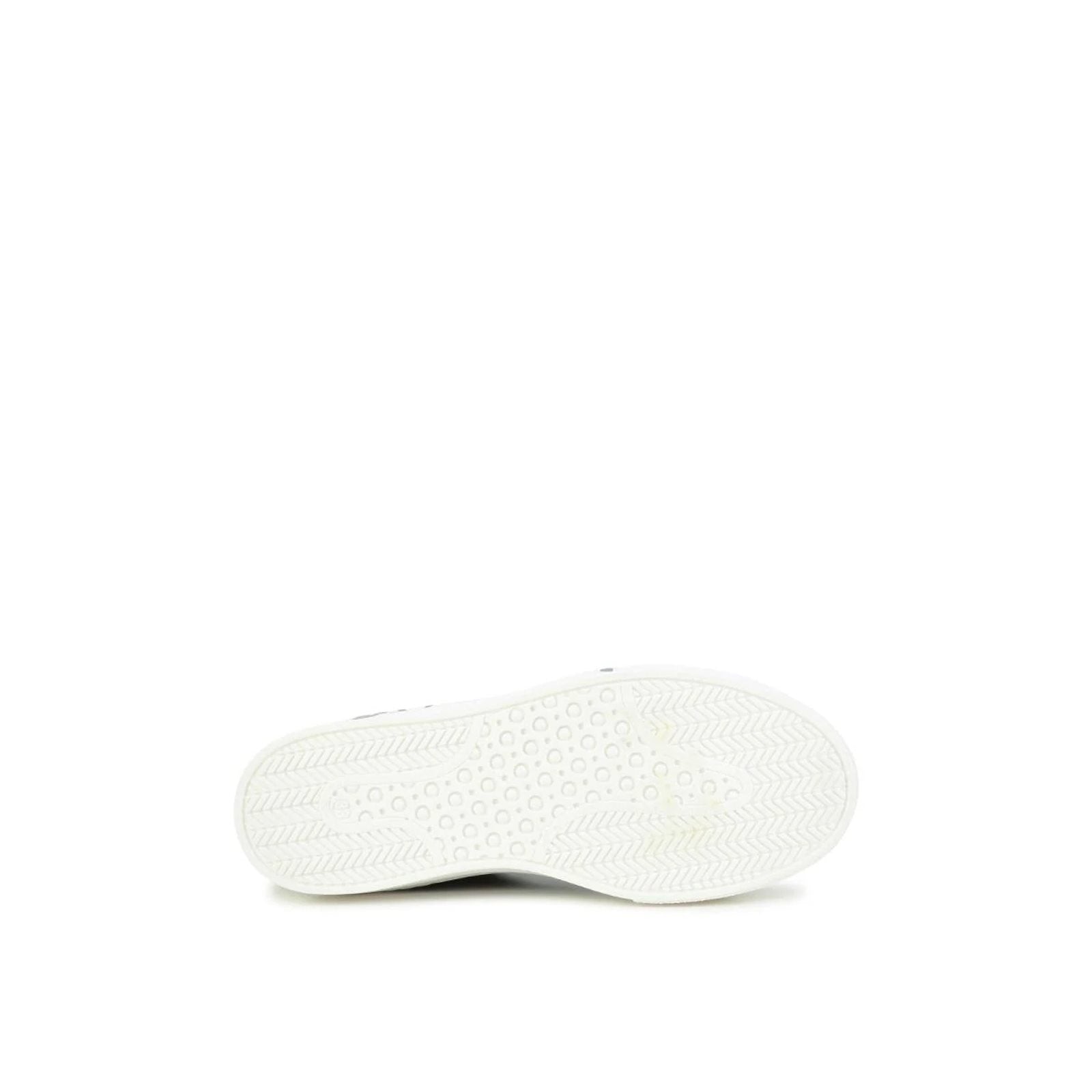 Leather logo print sneakers