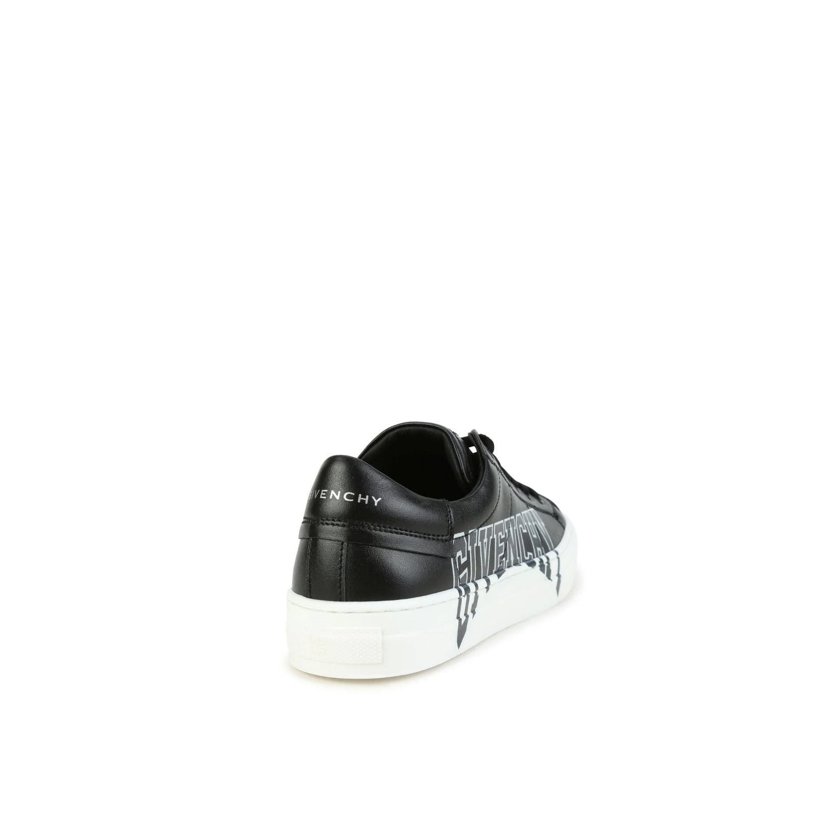 Leather logo print sneakers