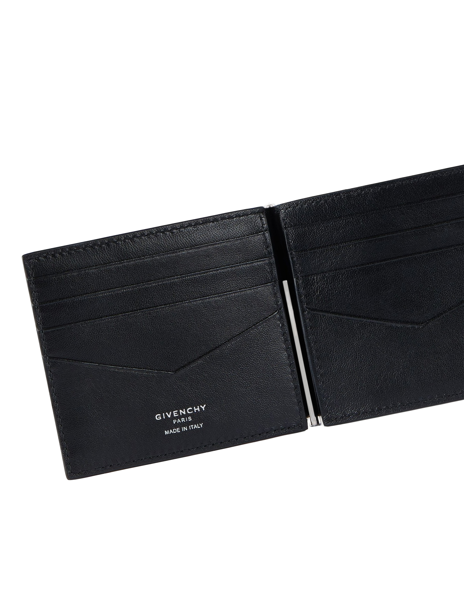 Leather bi-fold clip wallet