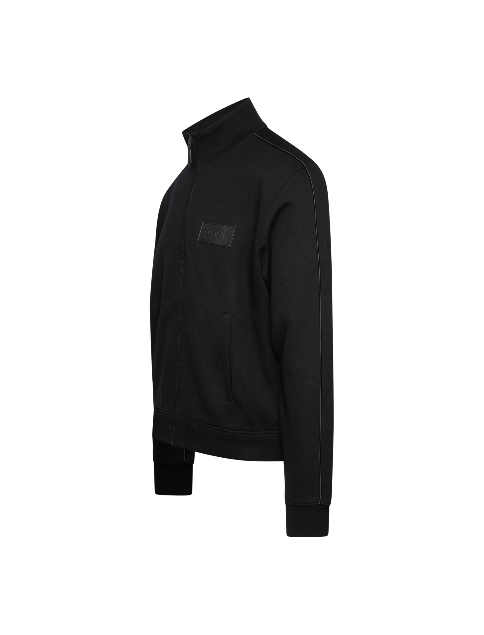 Patch zip-up cardigan jacket