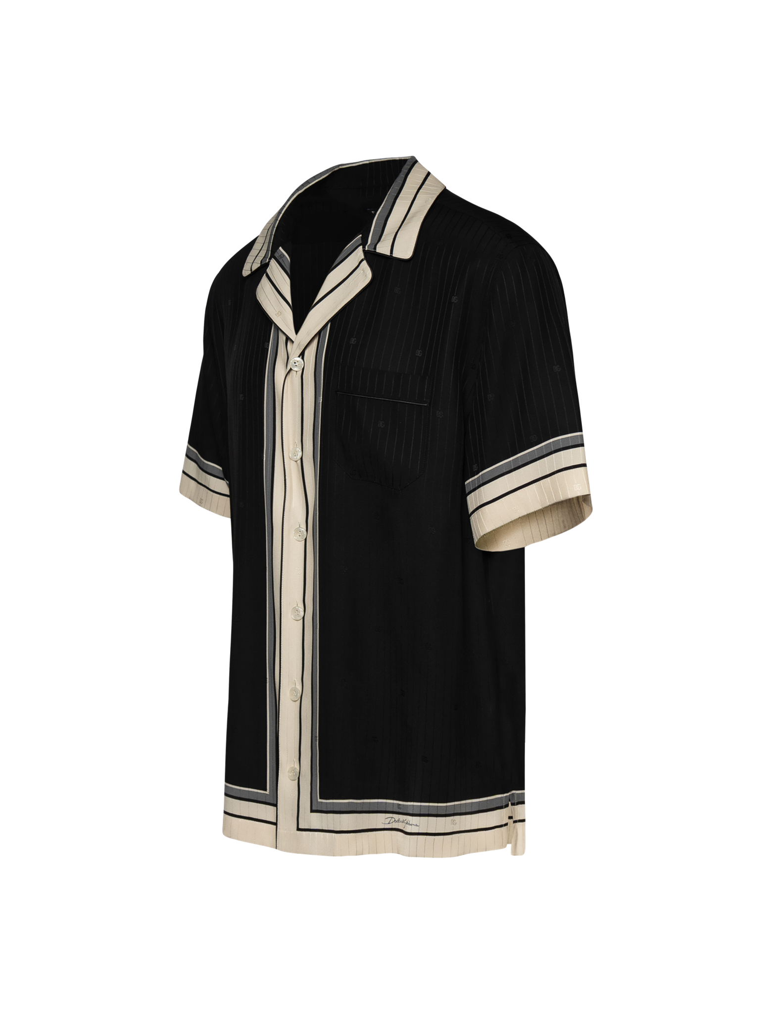 Logo stripe-print silk shirt
