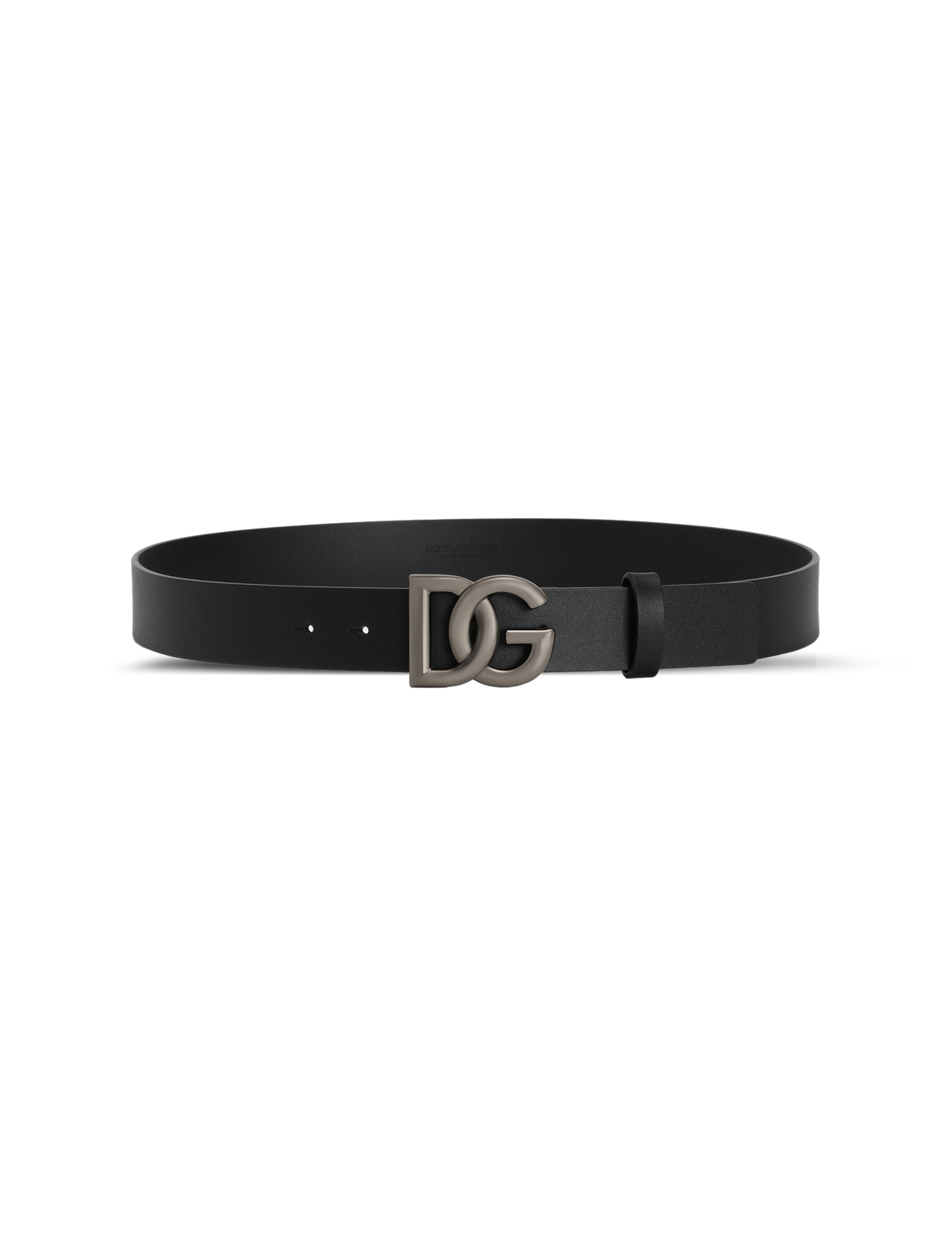 Logo buckle leather belt