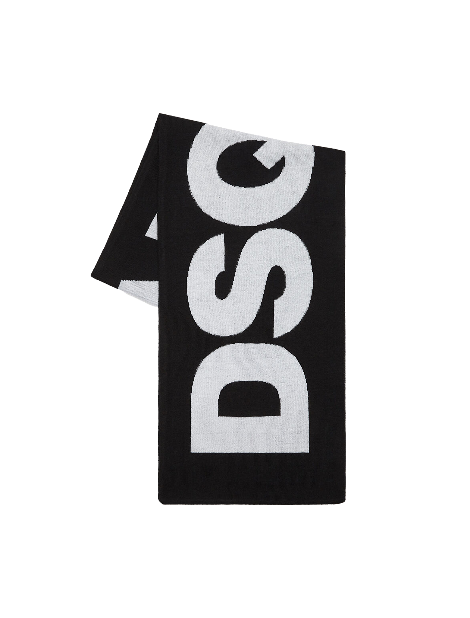 Logo knitted wool scarf