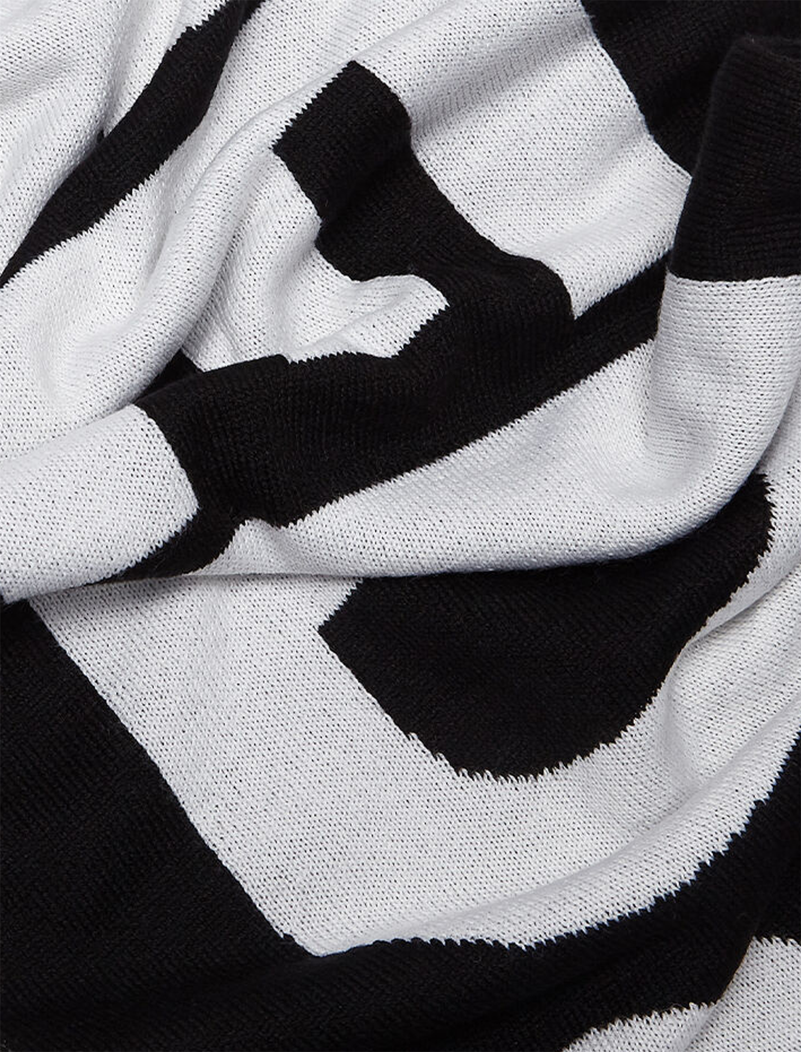 Logo knitted wool scarf