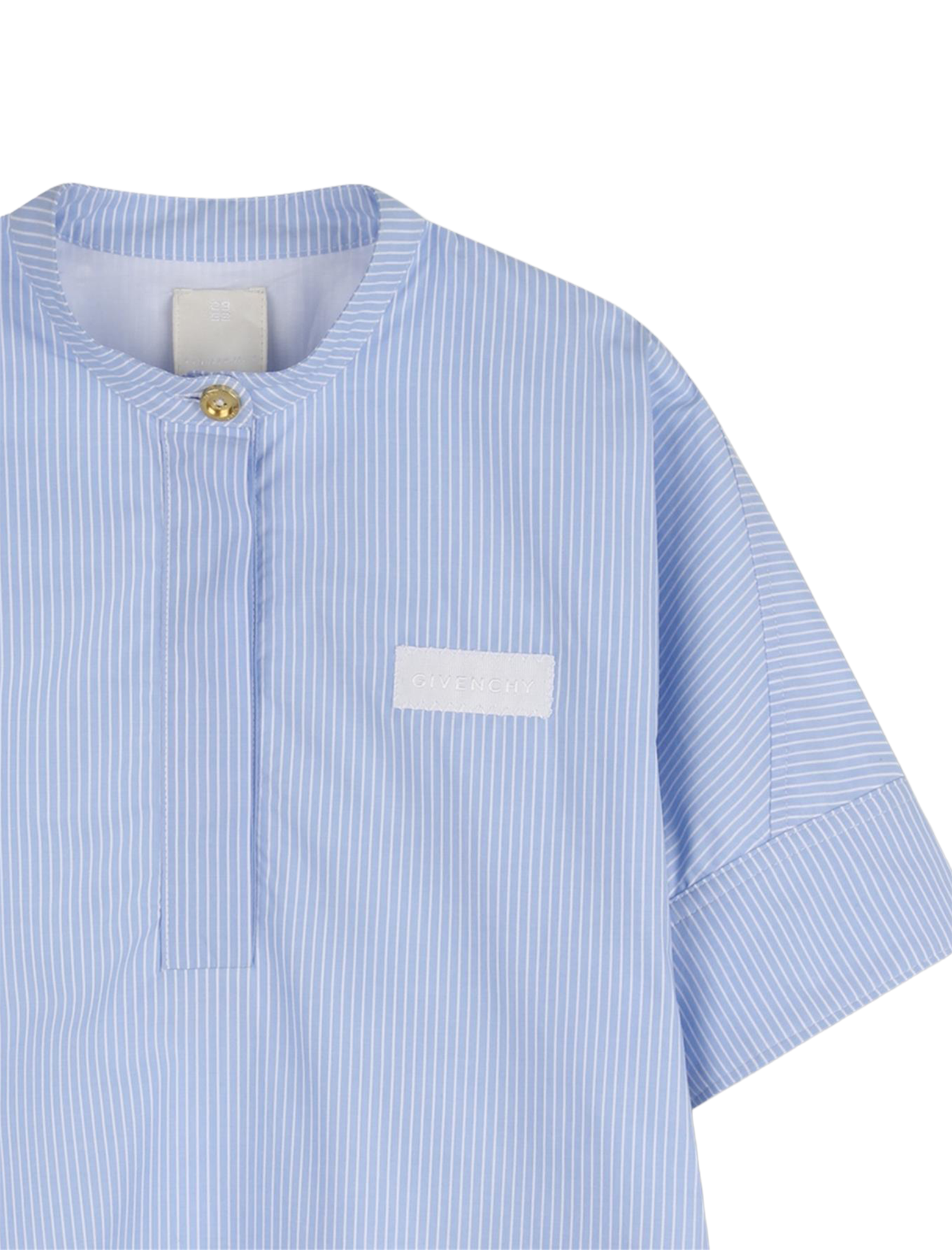 Logo patch shirt dress