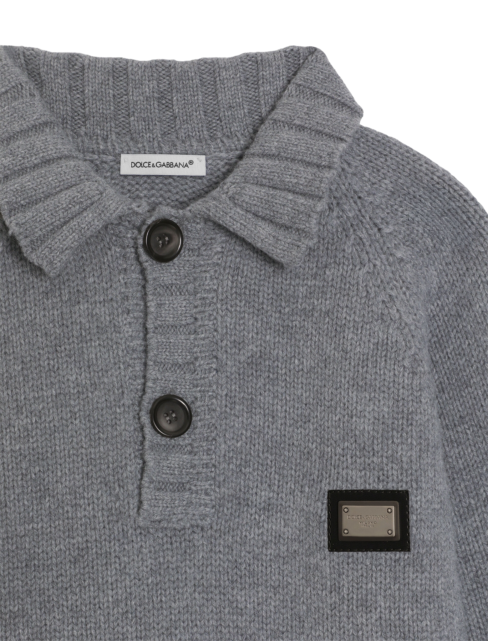 Logo plaque cashmere polo