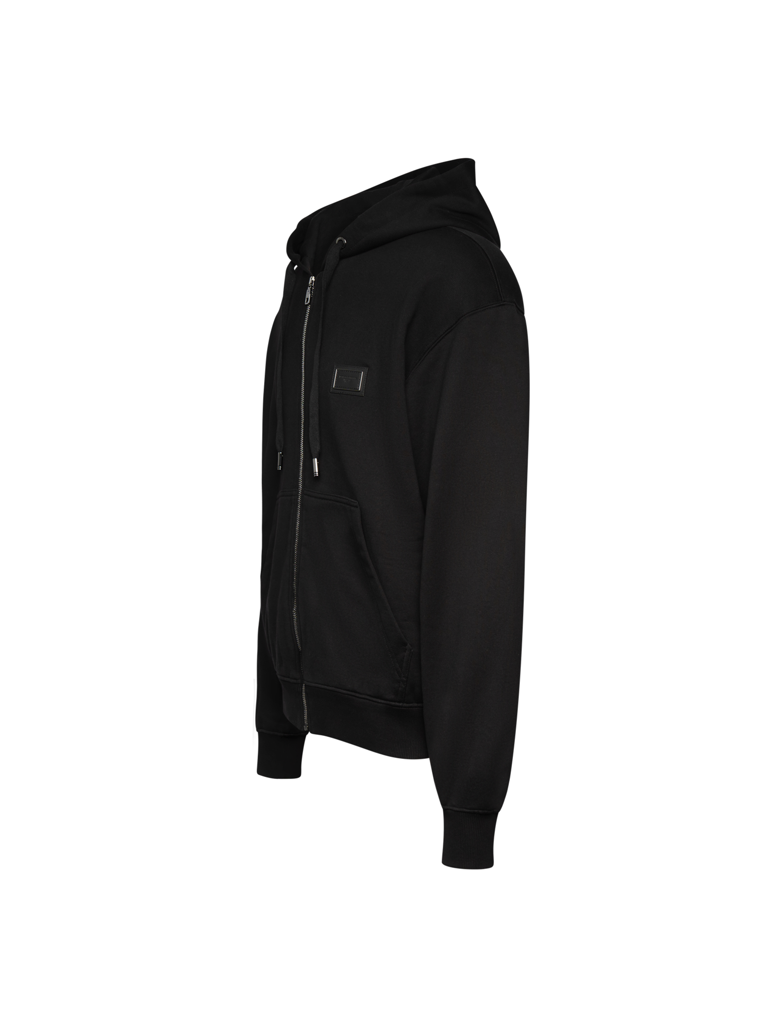 Logo plate full zipped hoodie