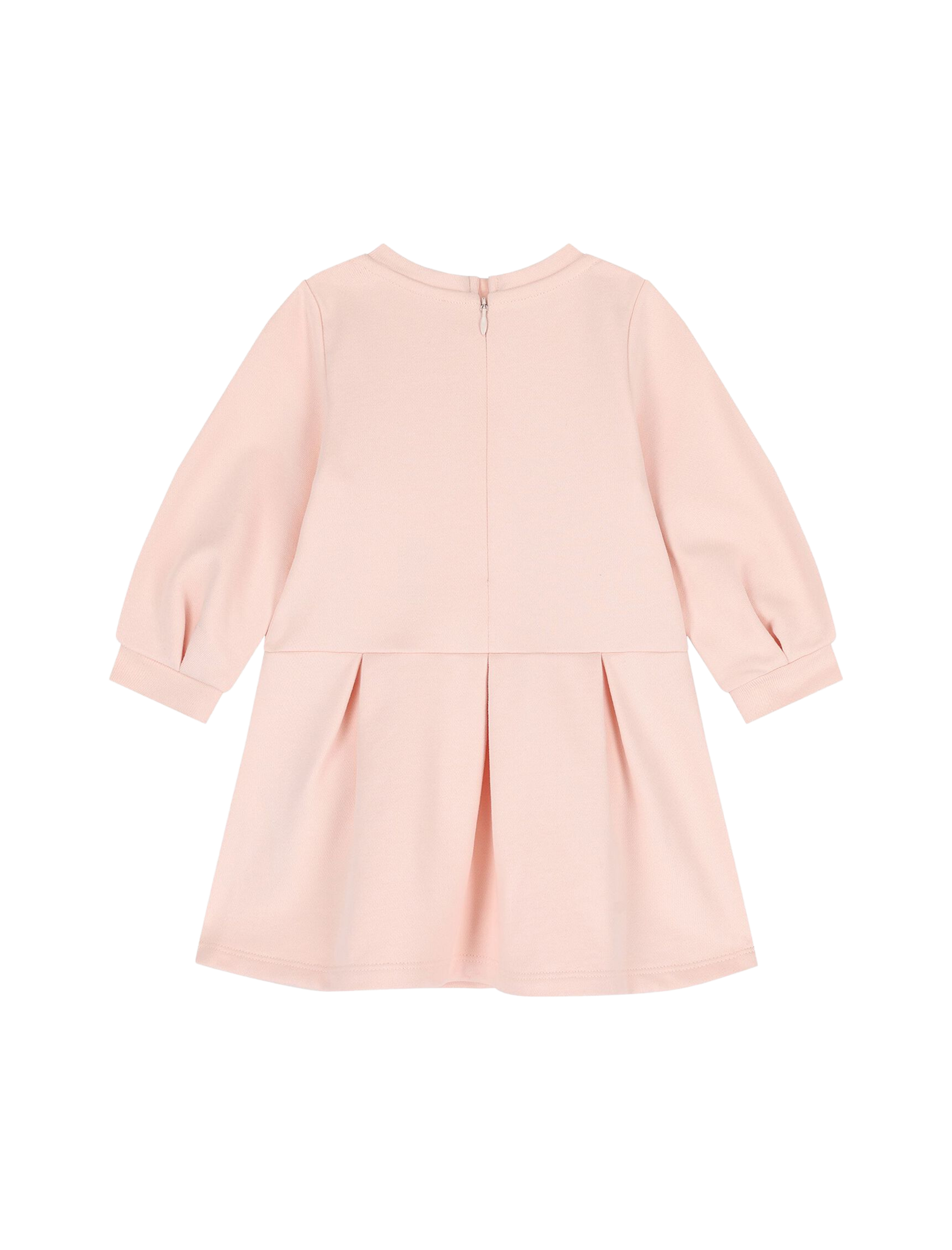 Logo print cotton fleece dress