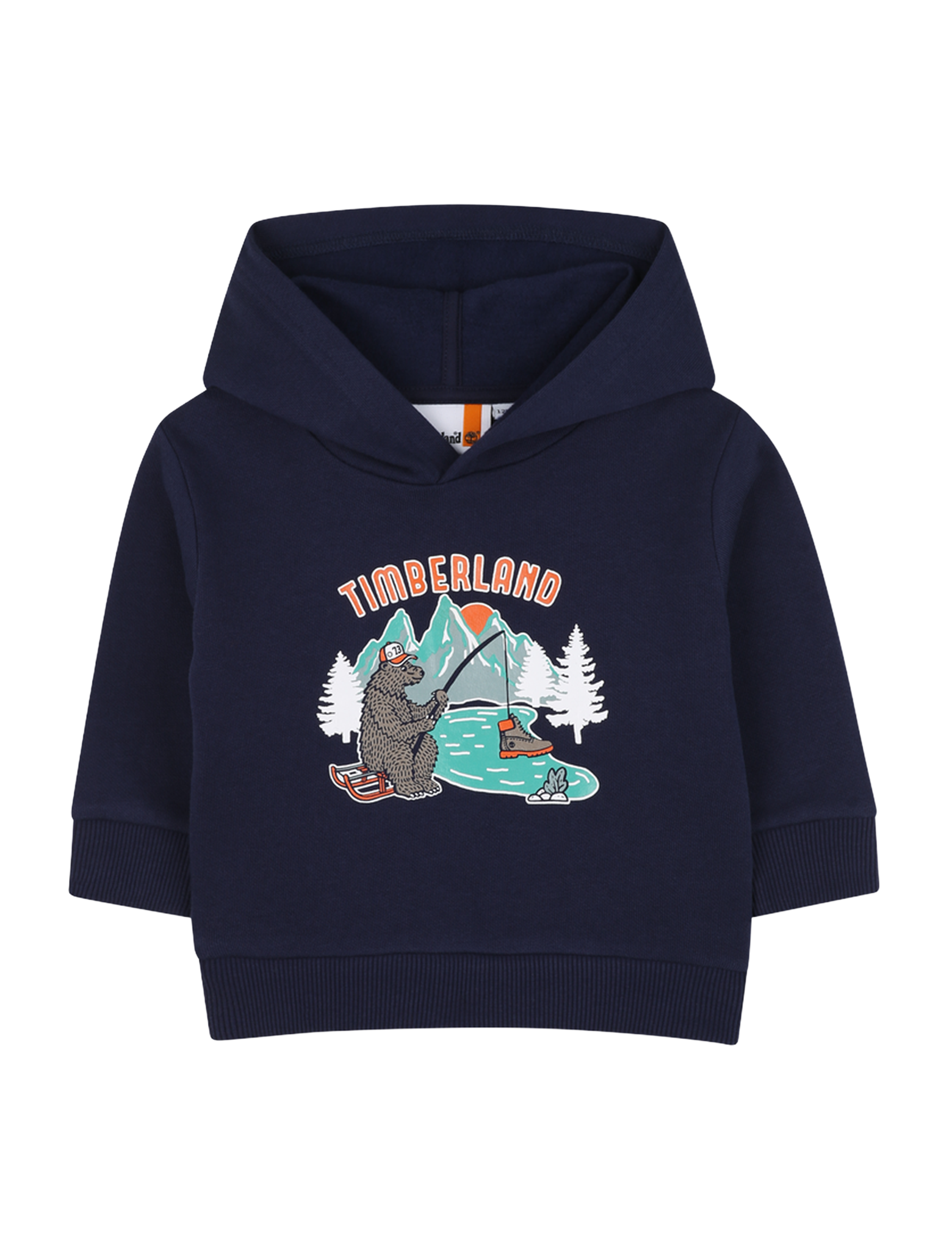 Logo print fleece hoodie