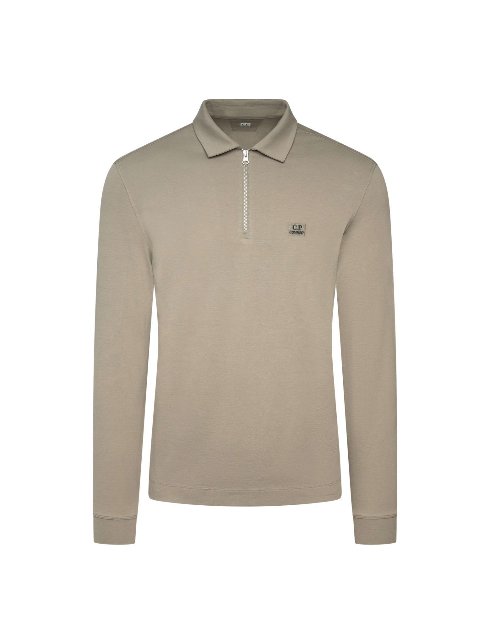 Long sleeve zipped polo shirt