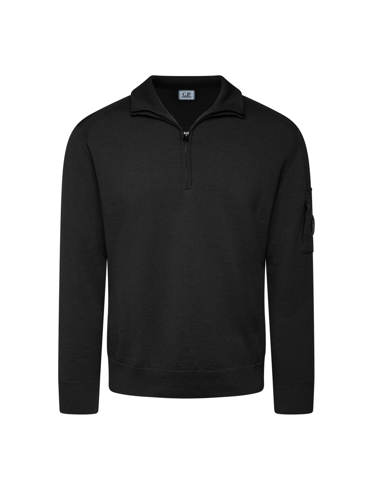 Merino wool half zip knitwear