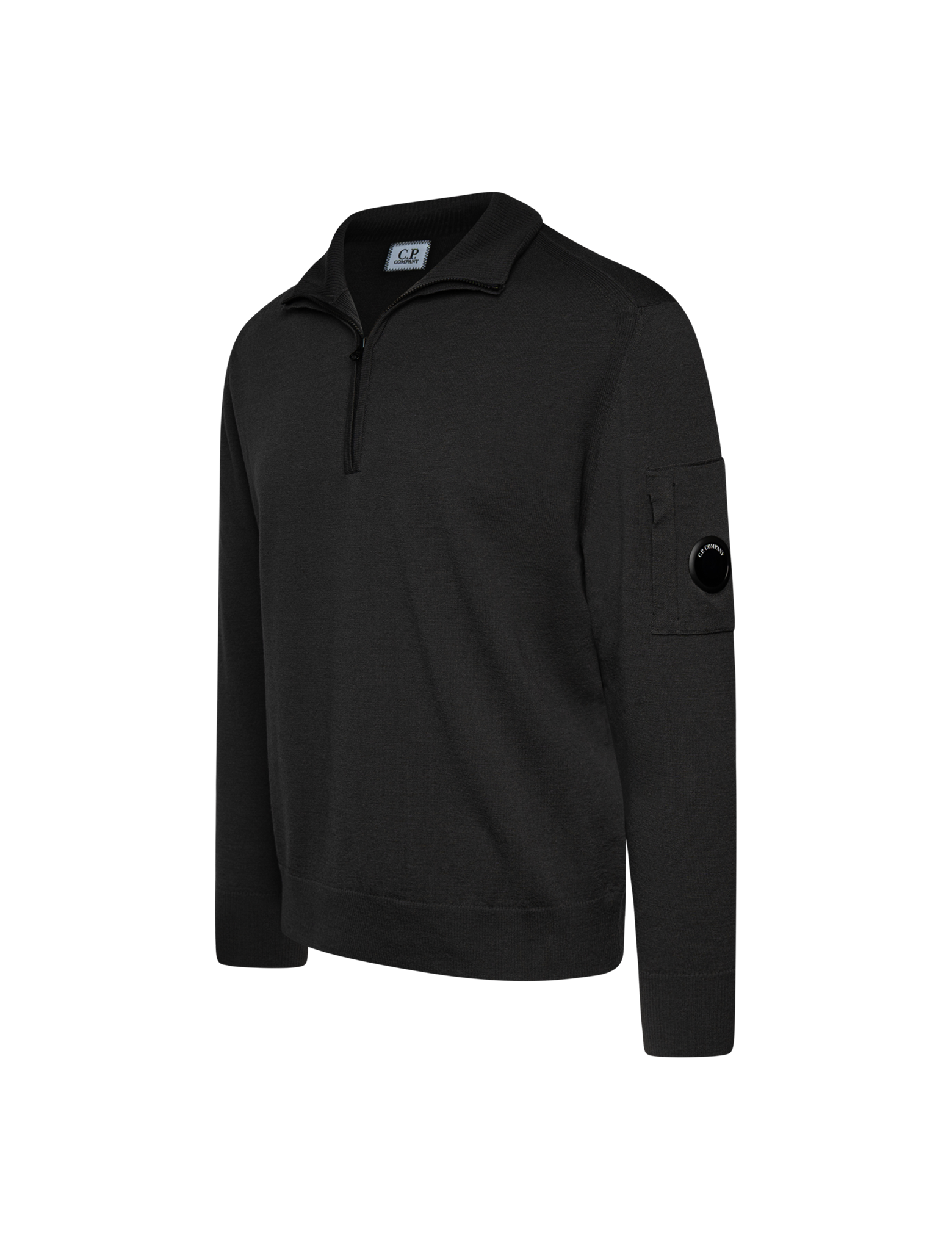 Merino wool half zip knitwear