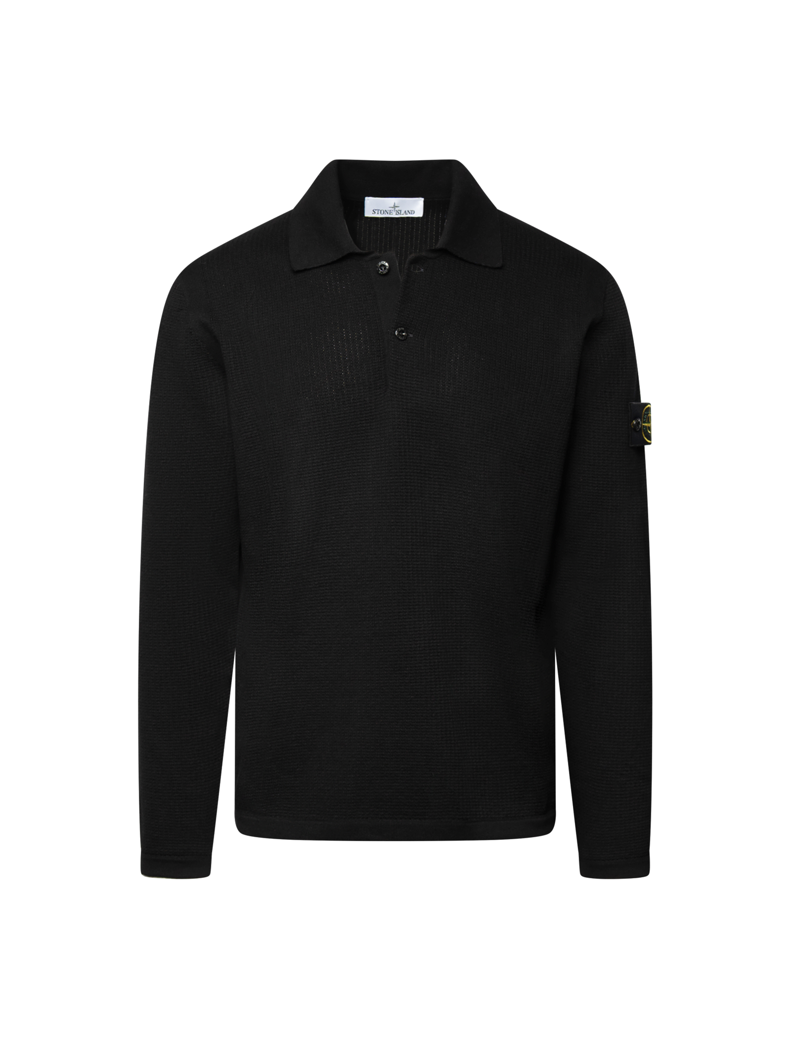 Micro stitch knit polo shirt