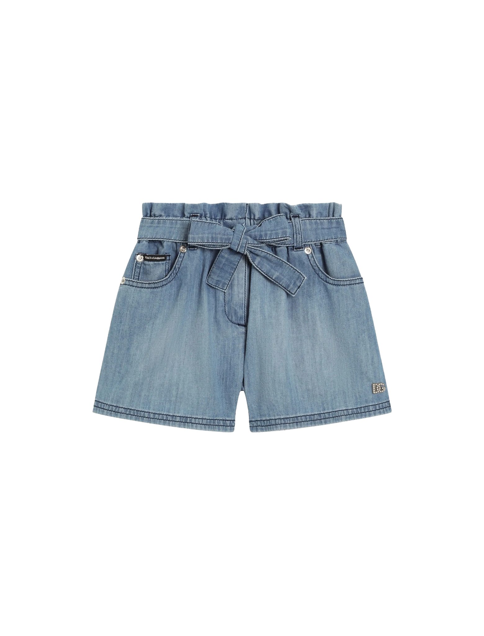 Poplin logo jeans shorts