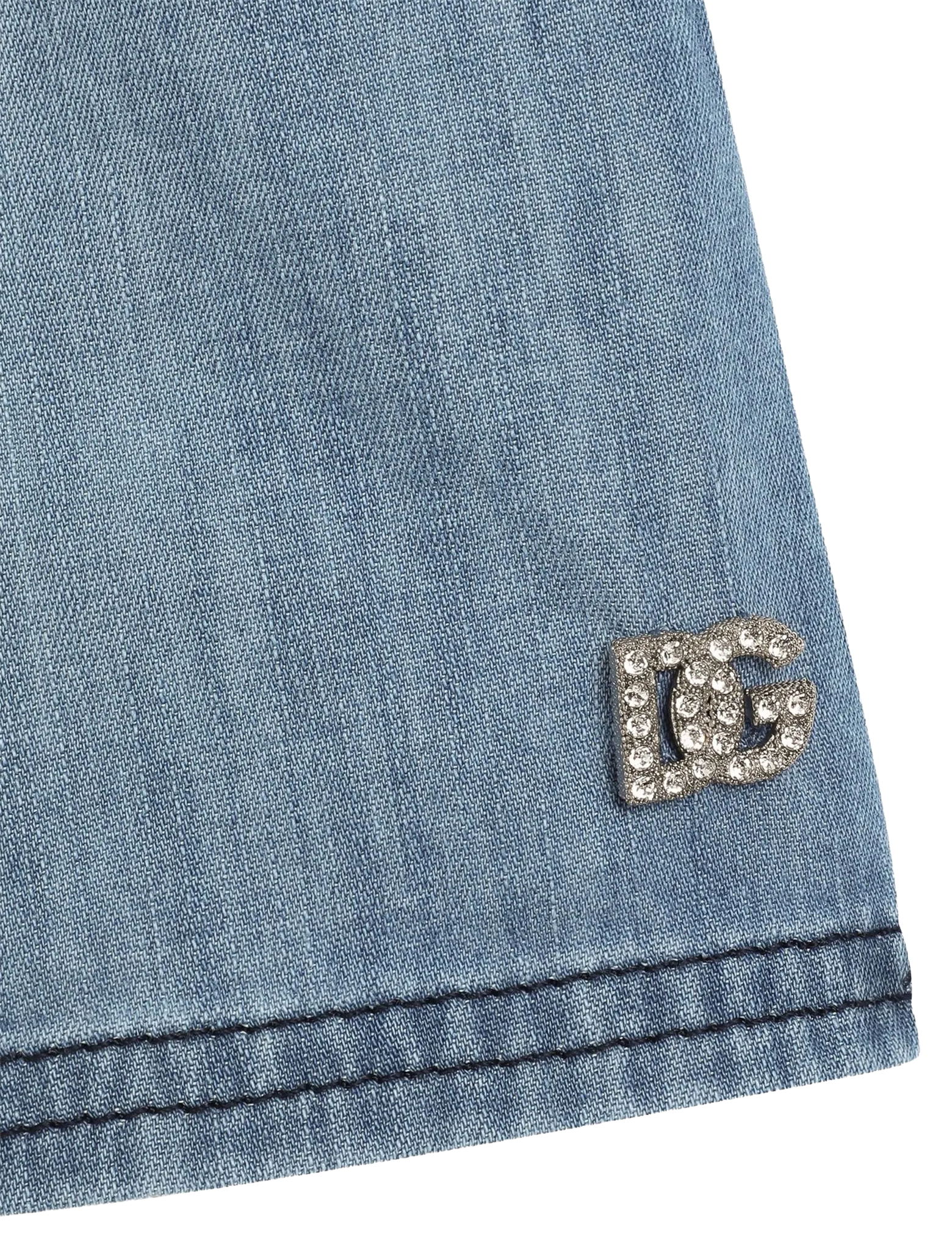 Poplin logo jeans shorts