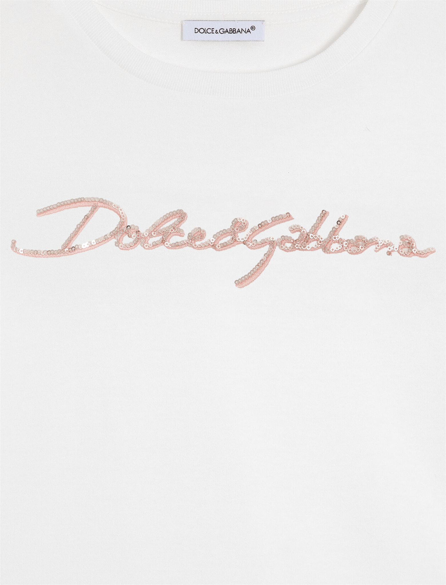 Sequined logo jersey t-shirt