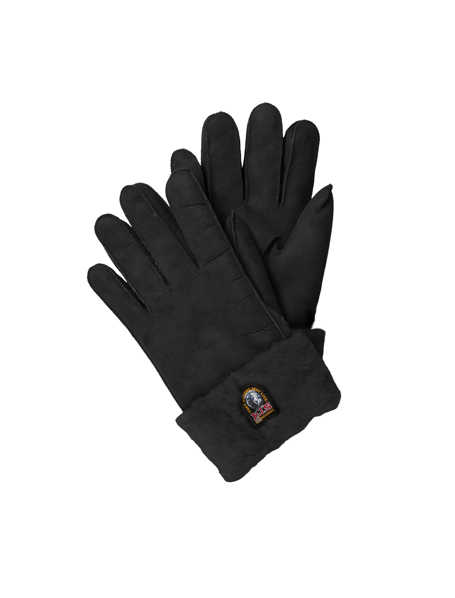 Shearling leather gloves