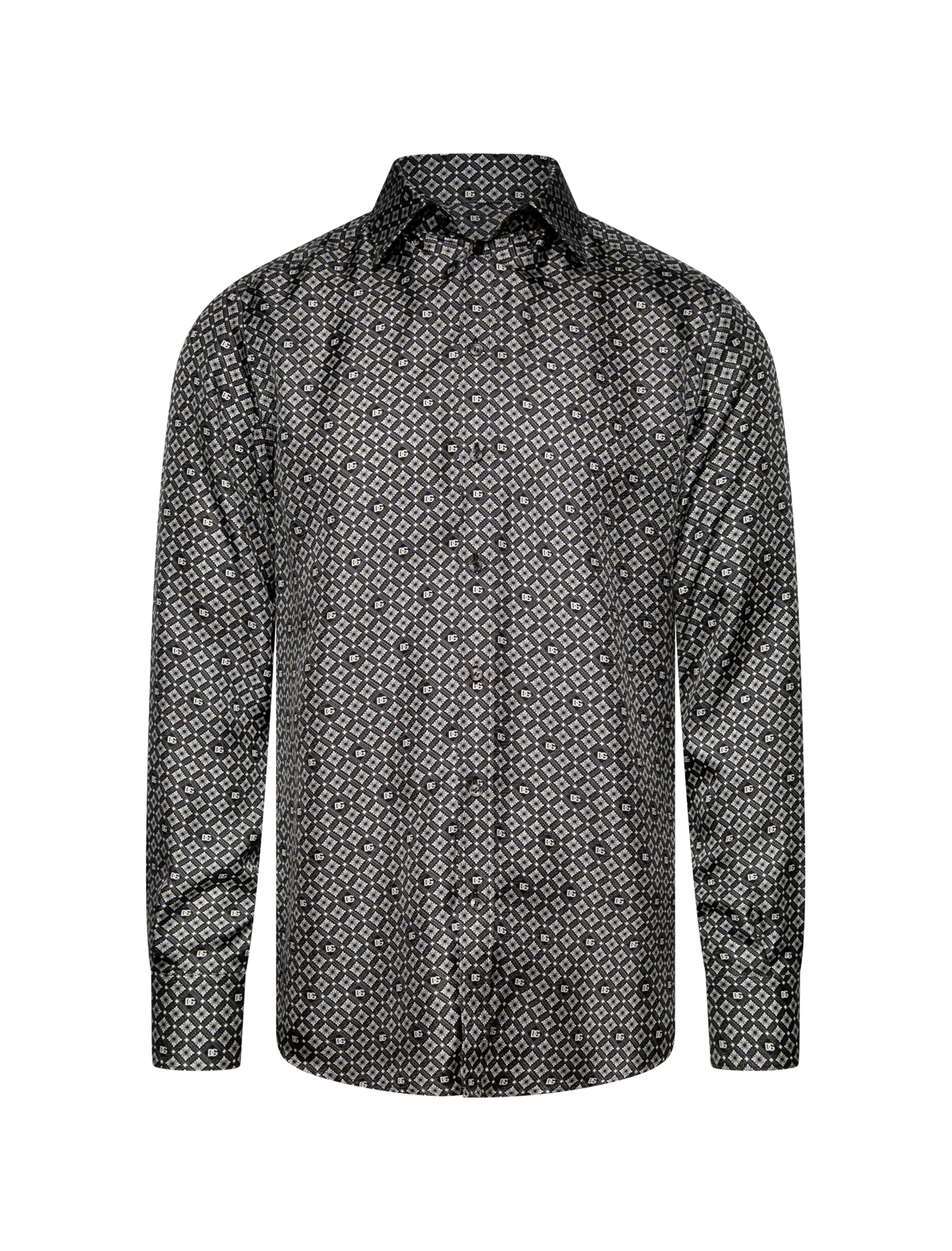 Bedrucktes Hemd mit Seidenkrawatte