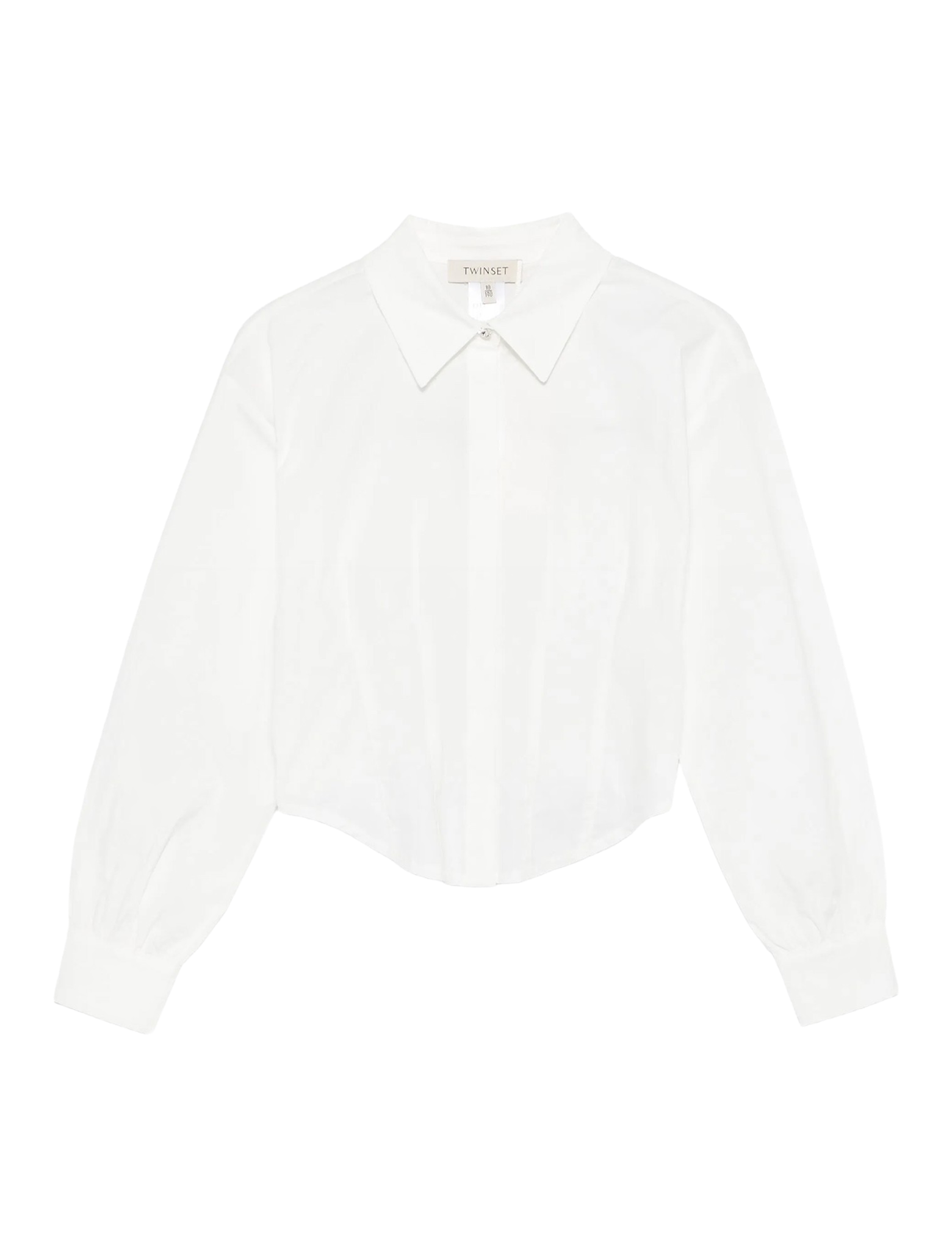 Stretch rounded cotton blouse