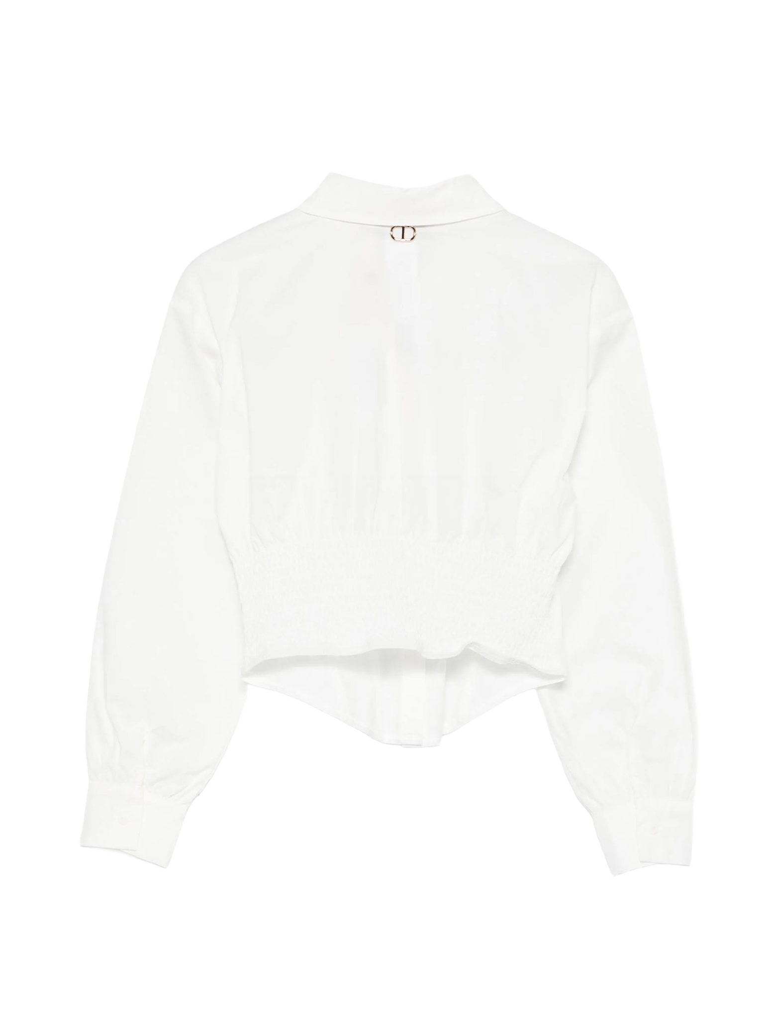 Stretch rounded cotton blouse